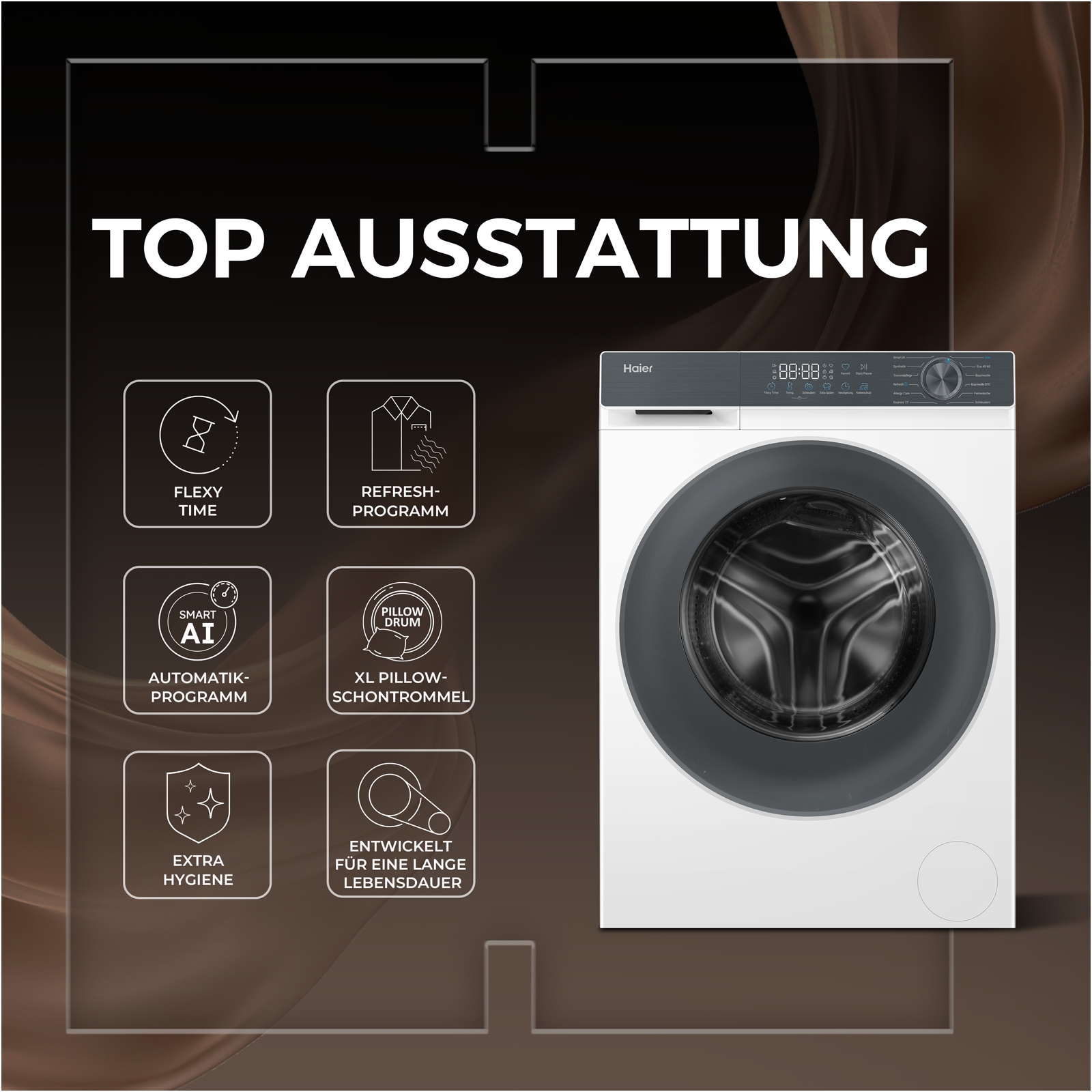 Haier Waschmaschine G3 Serie »HW80-BP1426637T« 8 kg 1400 U/min Smart AI Automatikprogramm