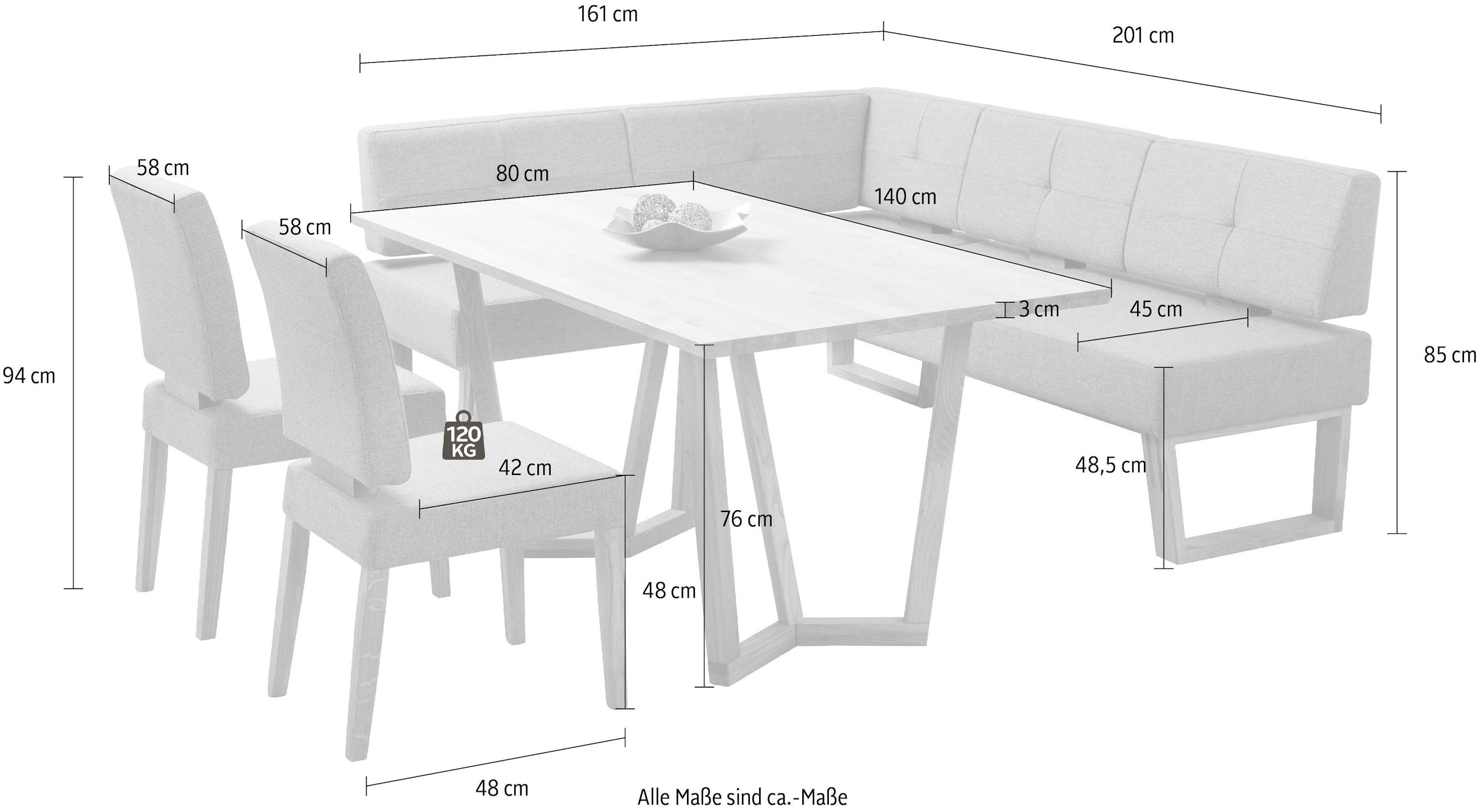 Home affaire Eckbankgruppe »Ponza«, (Set, 4 tlg.)