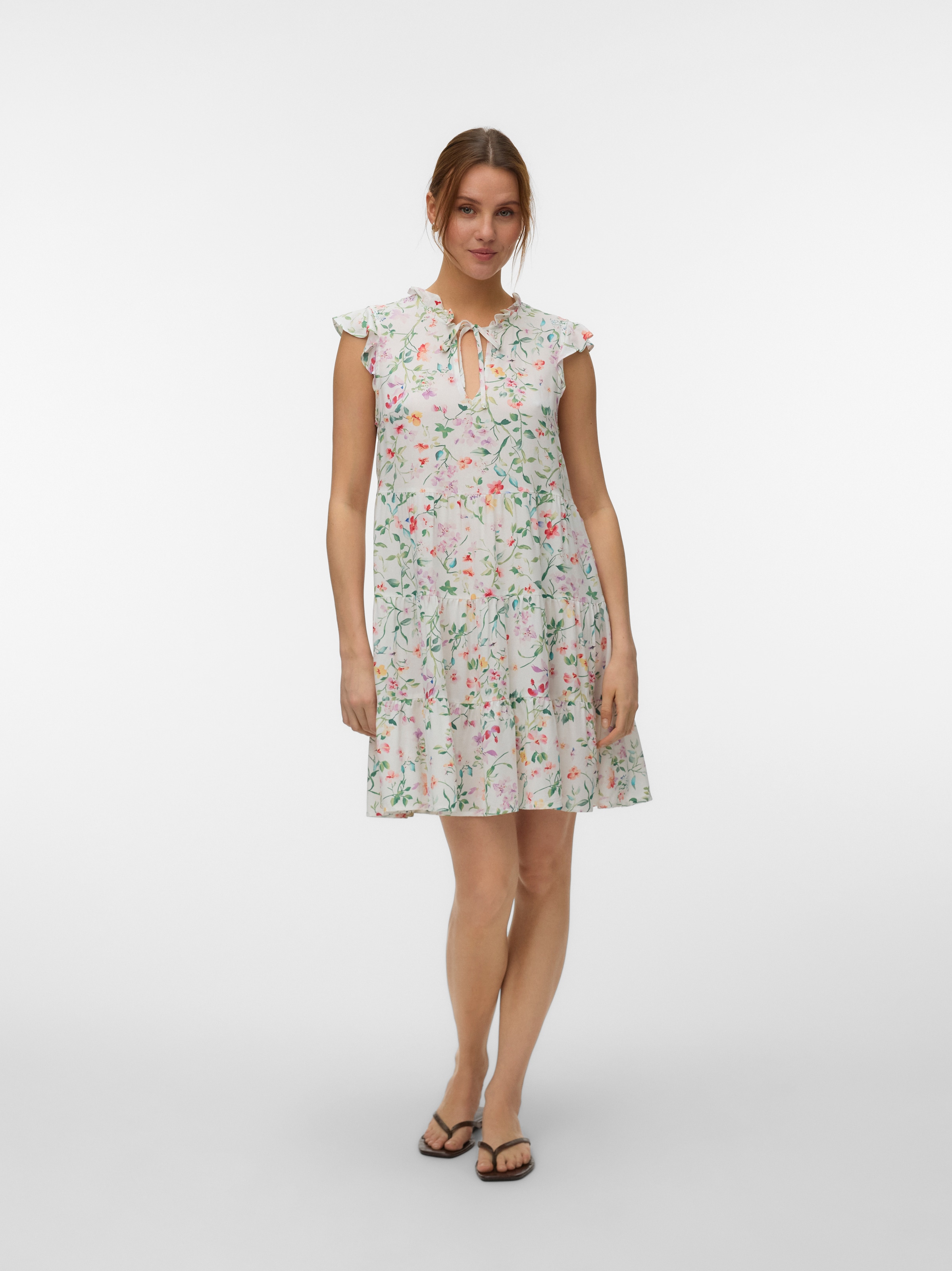 Vero Moda Minikleid »VMALBA SS SHORT TIE DRESS WVN NOOS« Viskose