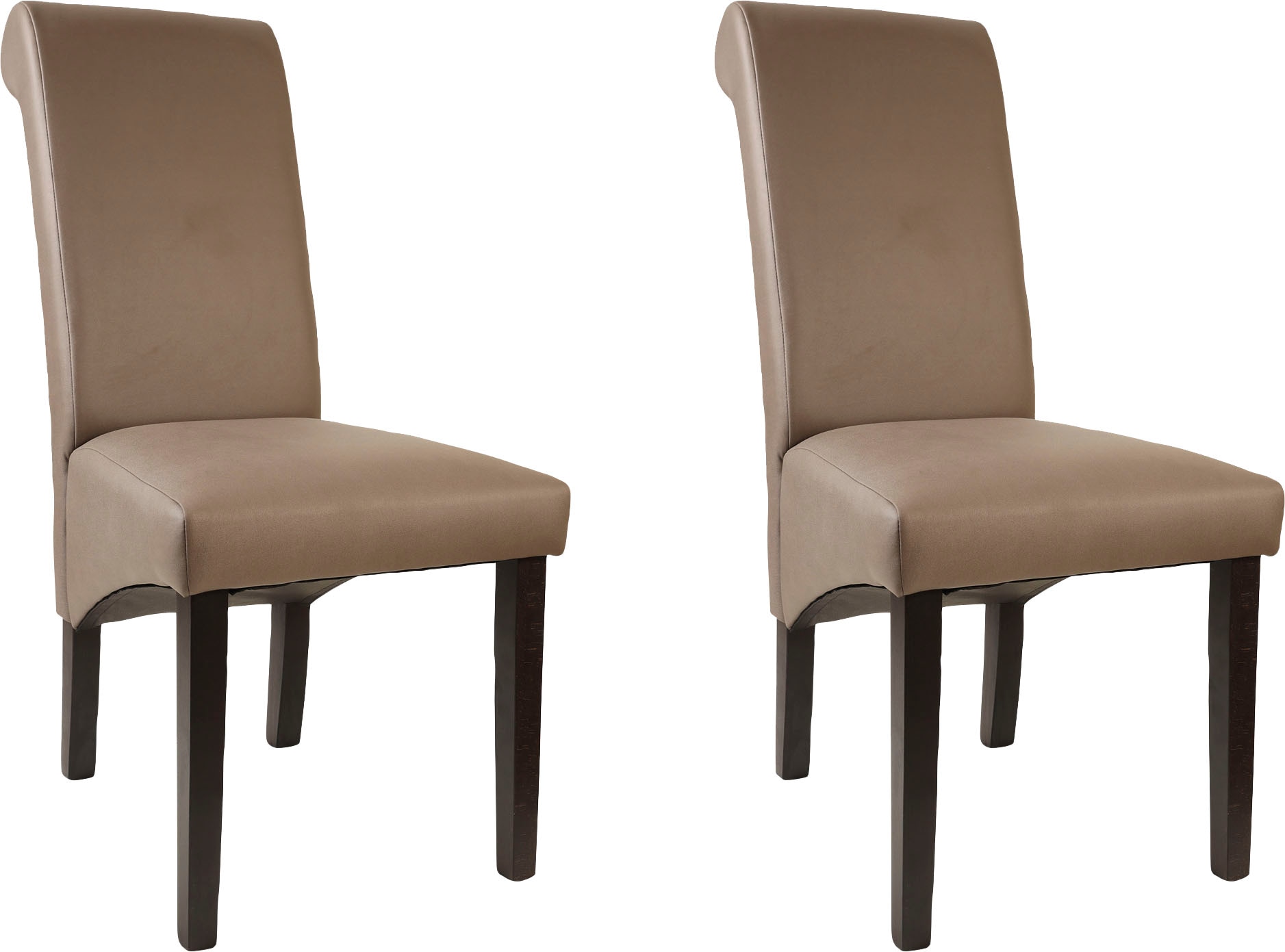 Home affaire 4-Fußstuhl »Rito«, (Set), 2 St., Microfaser, Gestell Buche natur oder wenge lackiert