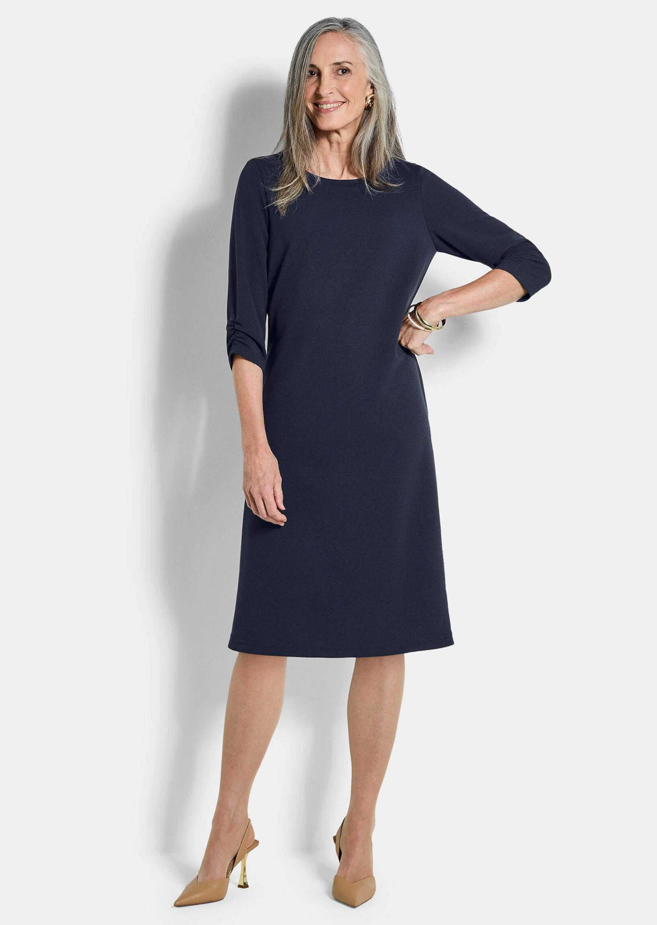 GOLDNER Etuikleid »Kurzgröße Jerseykleid mit Krepp-Qualität« seitliche Nahttaschen