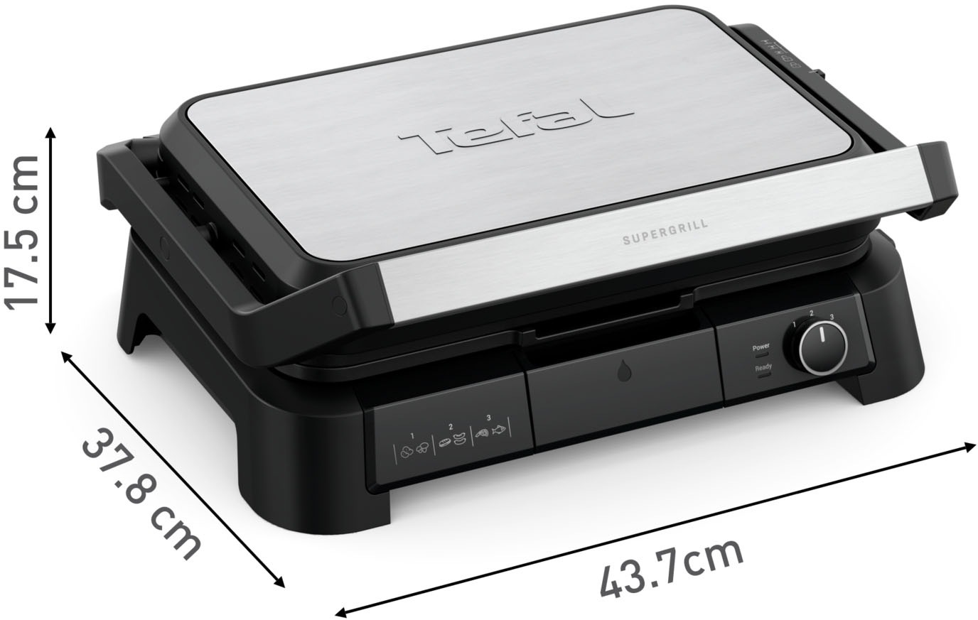 Tefal Kontaktgrill »SuperGrill 3in1 XL, Grill, Barbeque-, Ofenposition, 3 Temperaturen«, 2200 W, spülmaschinengeeignete Platten, Grillen für bis zu 8 Personen, GC520D