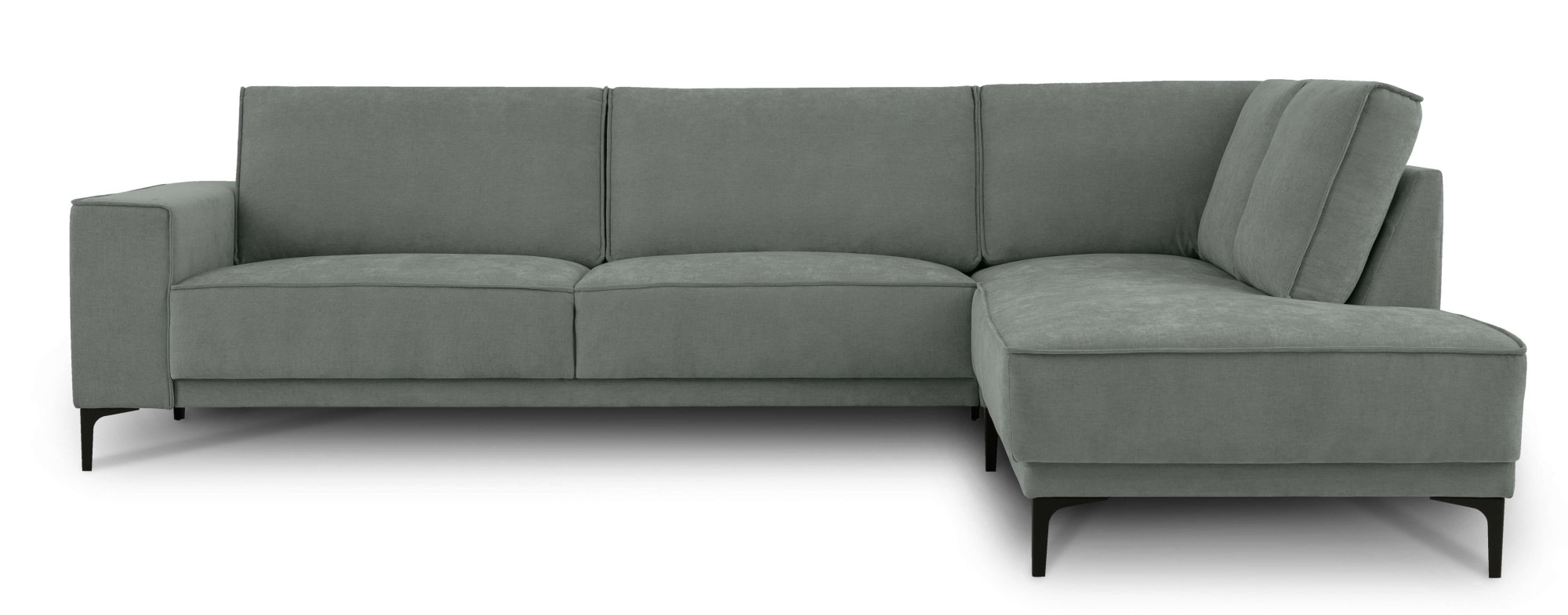 Places of Style Ecksofa »Polsterecke Oland, Struktur, Flachgewebe, Luxus-Microfaser, Boucle«, L-Form, 289 cm, Wellenunterfederung, Skandi-Design, Metallfüße