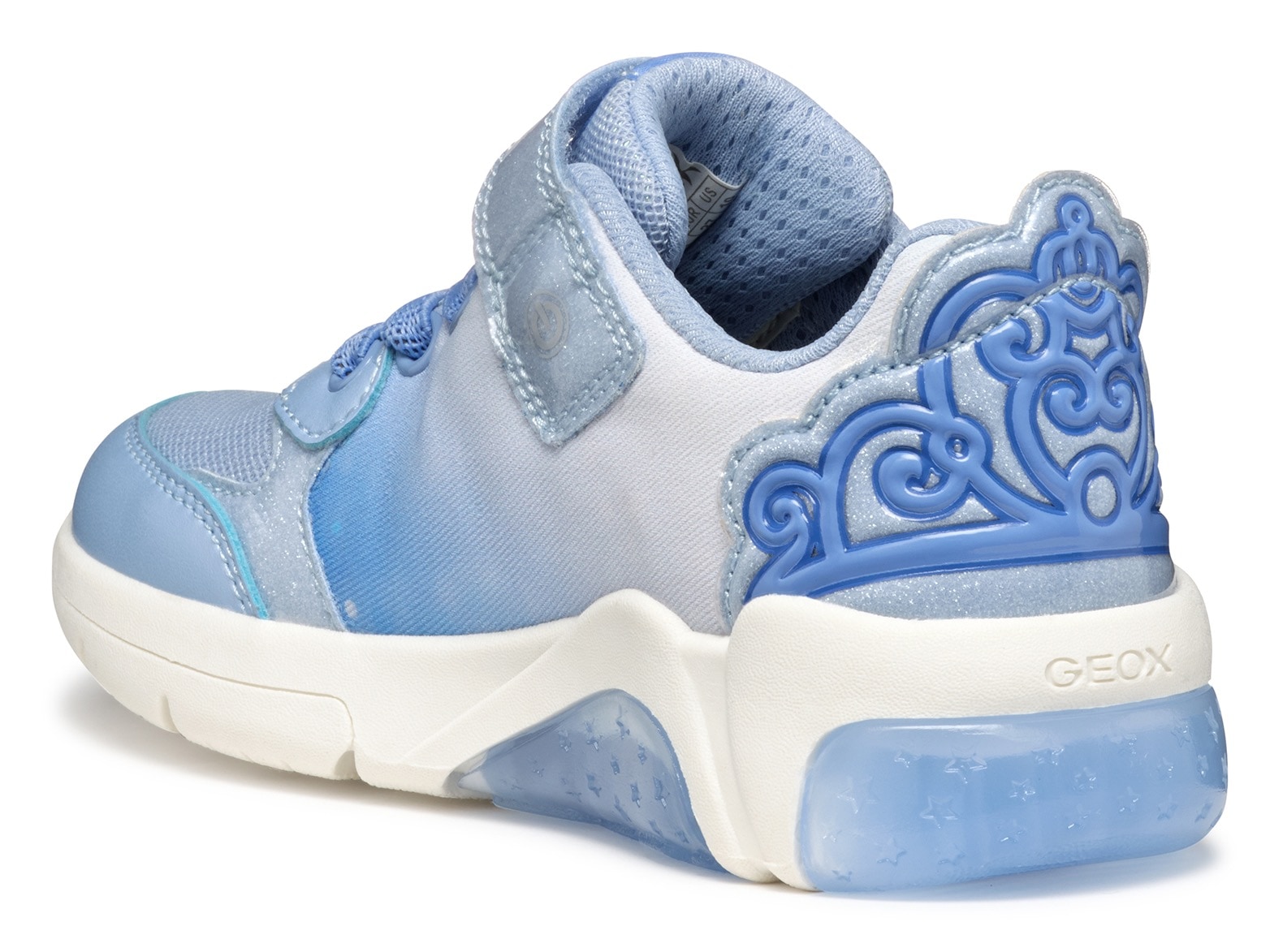 Geox Sneaker »J FADINLIGHT GIRL Blinkschuh«, Disney Sneaker, Klettschuh mit Glitzer und Cinderella Motiv, Blinki