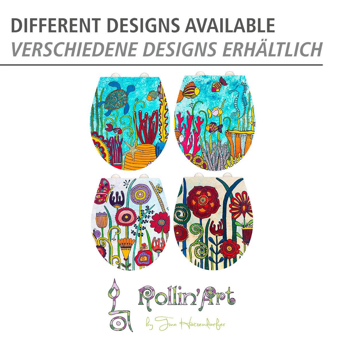 WENKO WC-Sitz »Rollin’Art Ocean Life«, mit Relief Oberfläche und Absenkautomatik