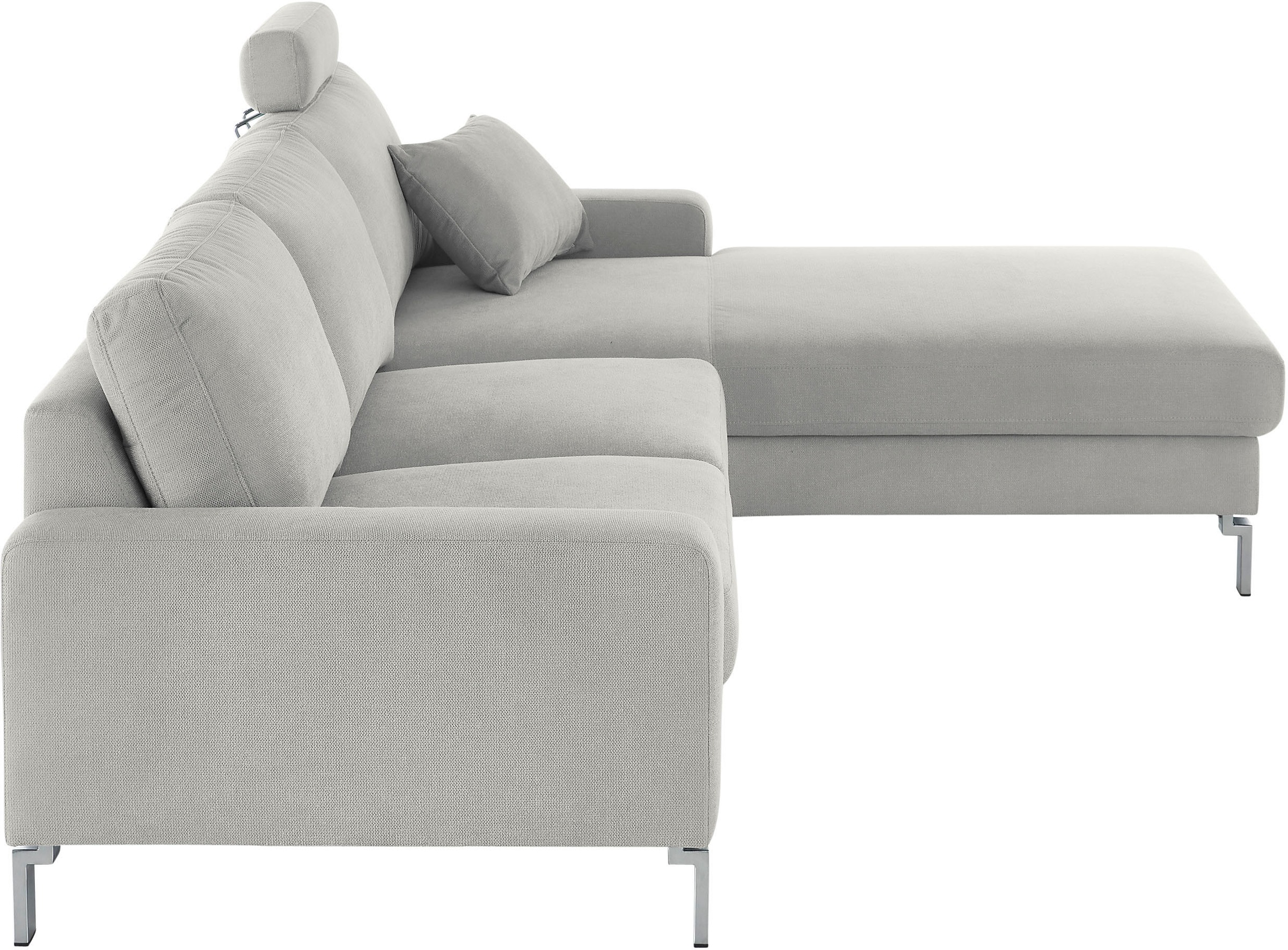 3C Candy Ecksofa »Lecce, wahlweise PUR-Schaumstoff oder Tonnentaschenfederkern« Bett im 2,5-Sitzer, teilmotorische Schlaffunktion im Longchair, L-Form