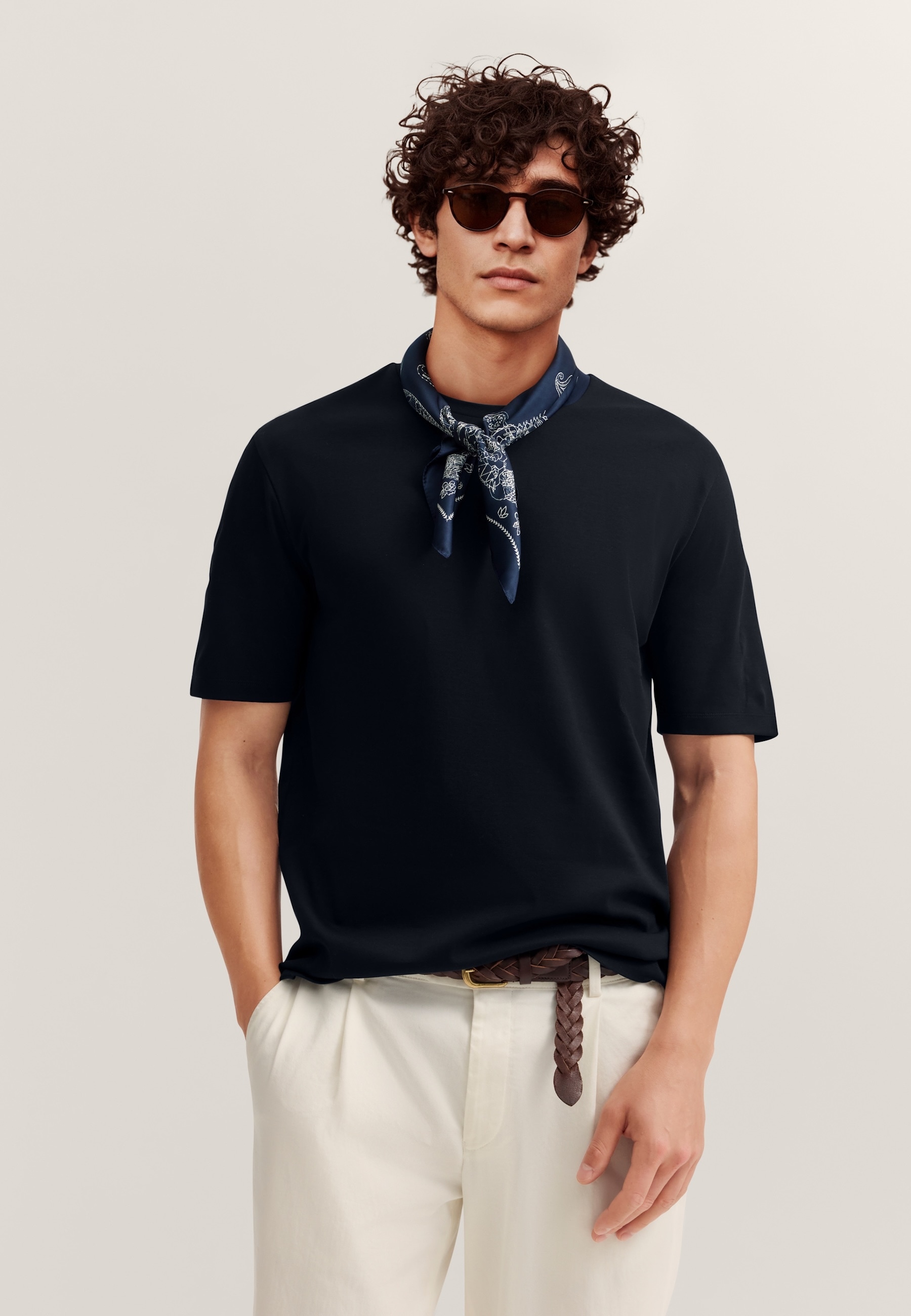 bugatti T-Shirt elegant mit Rundhals