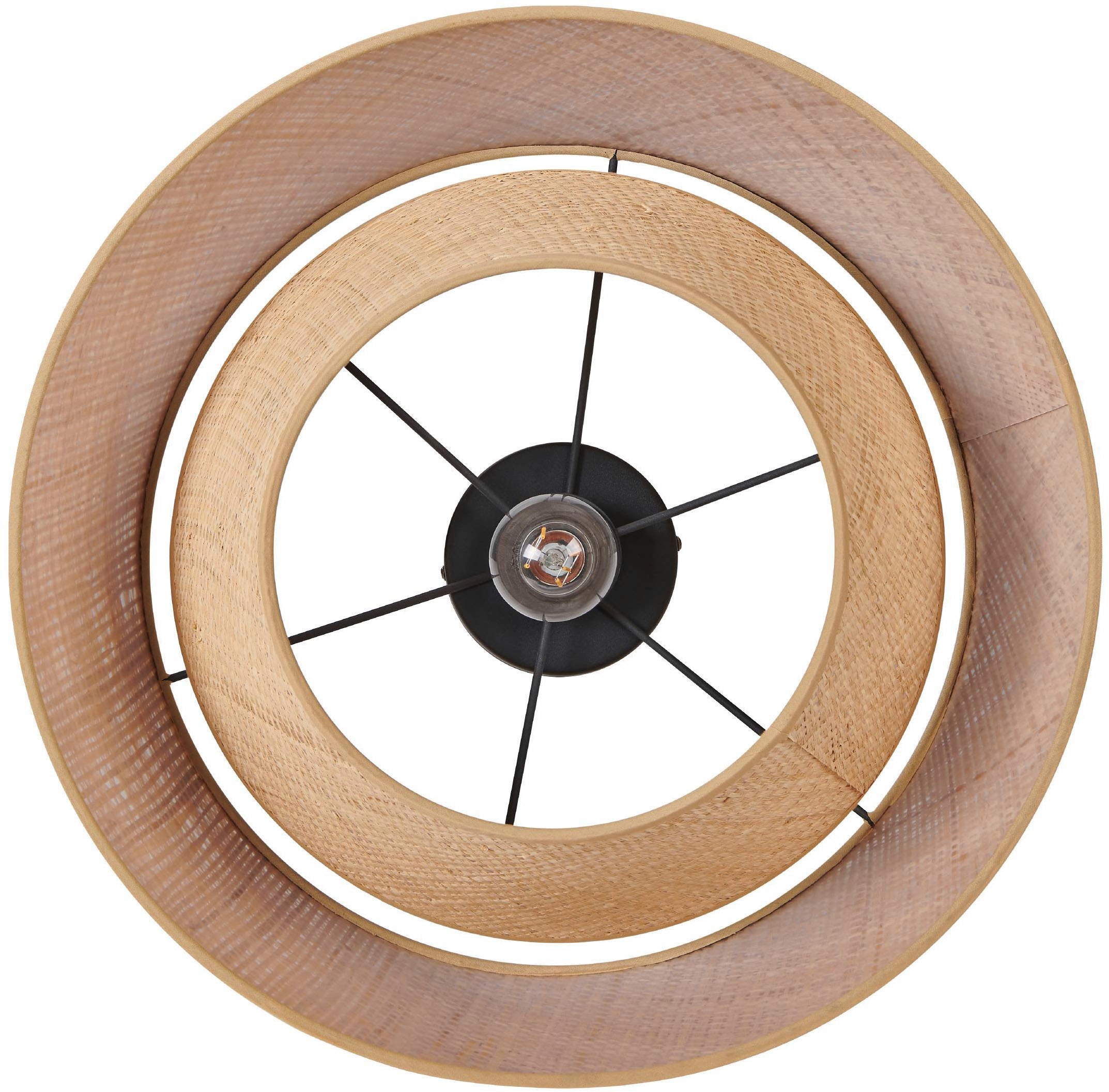 EGLO Deckenleuchte »Marford Deckenlampe, Wohnzimmerlampe Decke Boho, Japanisch, E27, Lampe« E27 1 Stk. Wand-/Deckenleuchte - H19 x Ø50 cm - schwarz - 1X60W exkl.