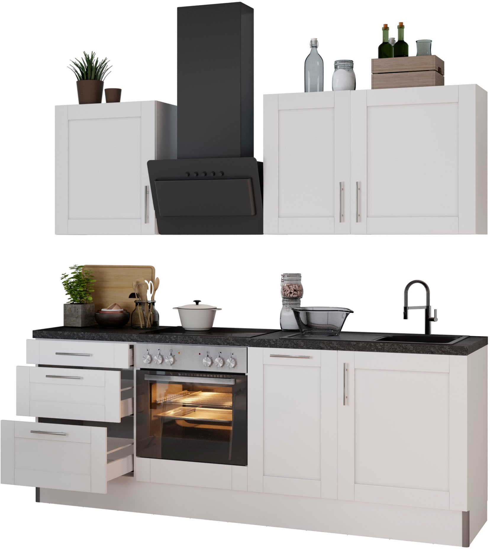 OPTIFIT Küche »Ahus«, bei Breite mit OTTO 225 E-Geräten,MDF online Funktion cm,wahlweise Fronten,Soft Close