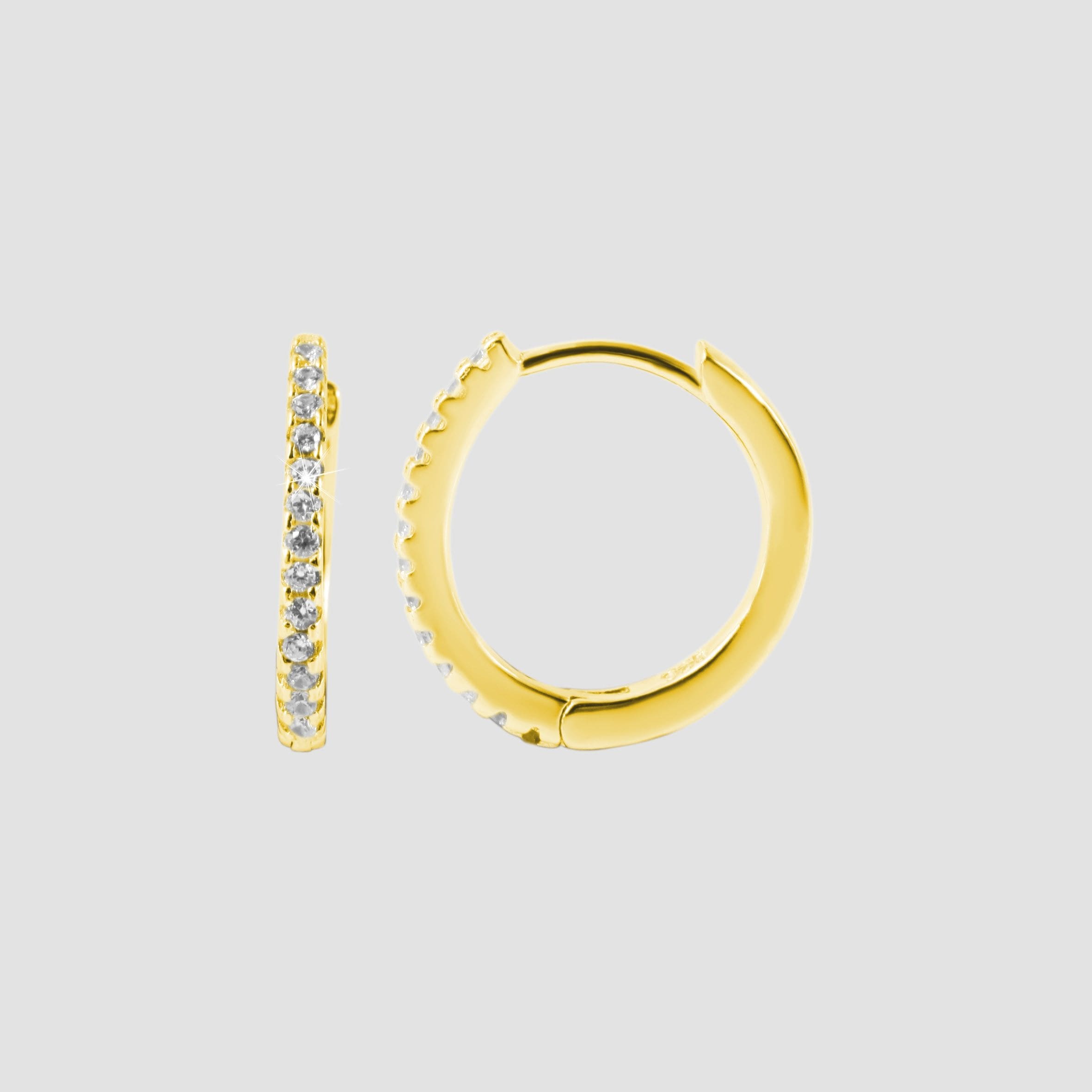 Adelia´s Paar Creolen »Damen Ohrringe ¿ Klappcreole aus 925 Silber mit Zirkonia«