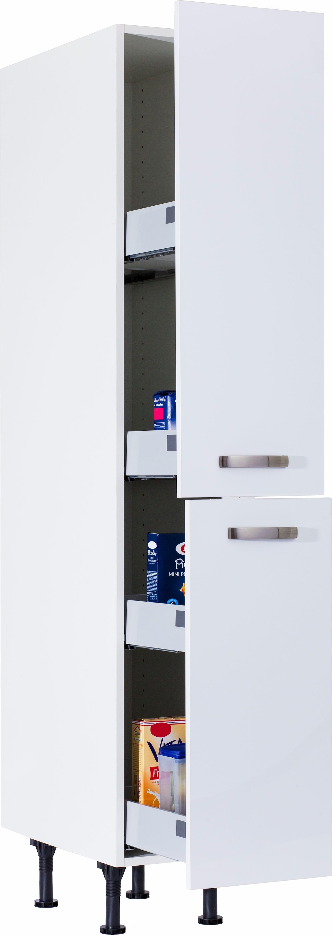 KOCHSTATION Apothekerschrank »KS-Cara« mit 2 Vollauszügen und 4 Ablagen, höhenverstellbare Füße, Breite 30 cm