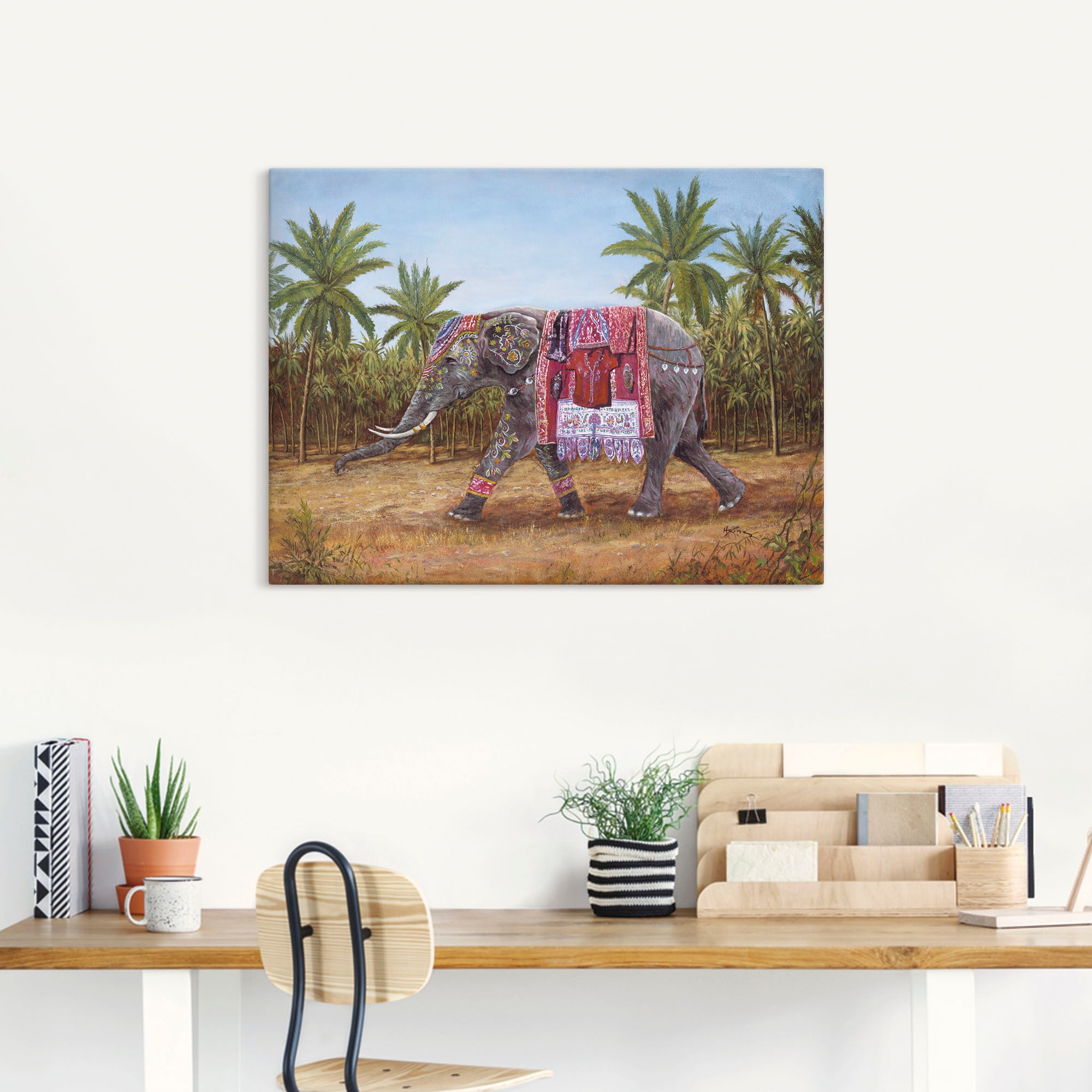 Artland Wandbild »Indischer Elefant«, Wildtiere, (1 St.), als Leinwandbild,  Wandaufkleber in verschied. Größen bei OTTO
