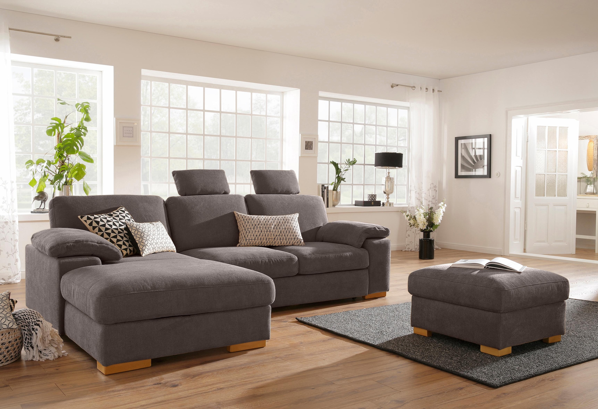 Home affaire Ecksofa »Ventura L-Form«, wahlweise mit Bettfunktion und Bettfunktion/Bettkasten