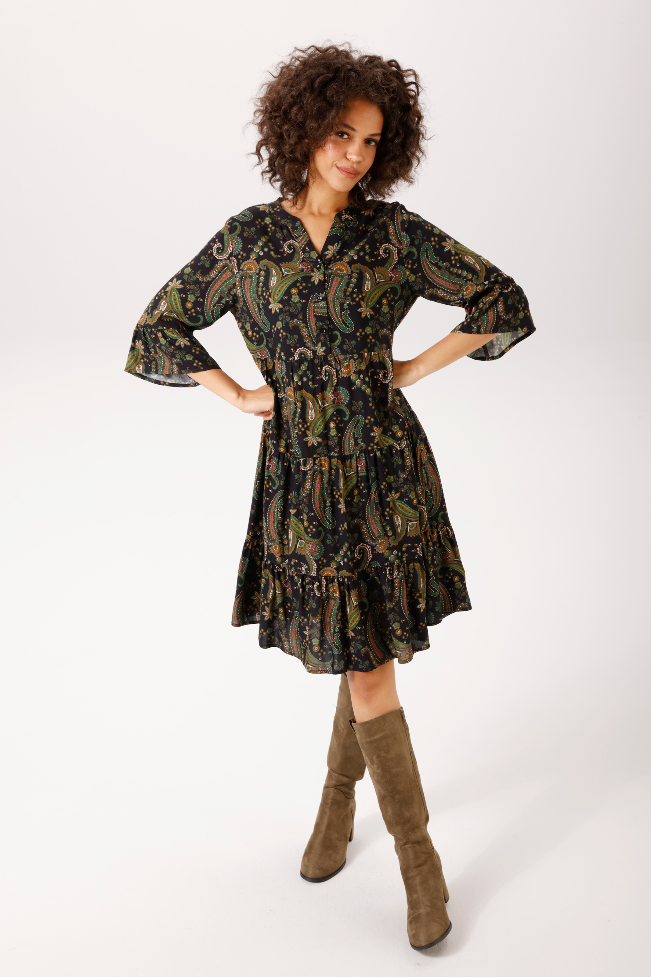 Aniston CASUAL Tunikakleid mit farbenfrohen Paisley-Muster bedruckt - NEUE KOLLEKTION