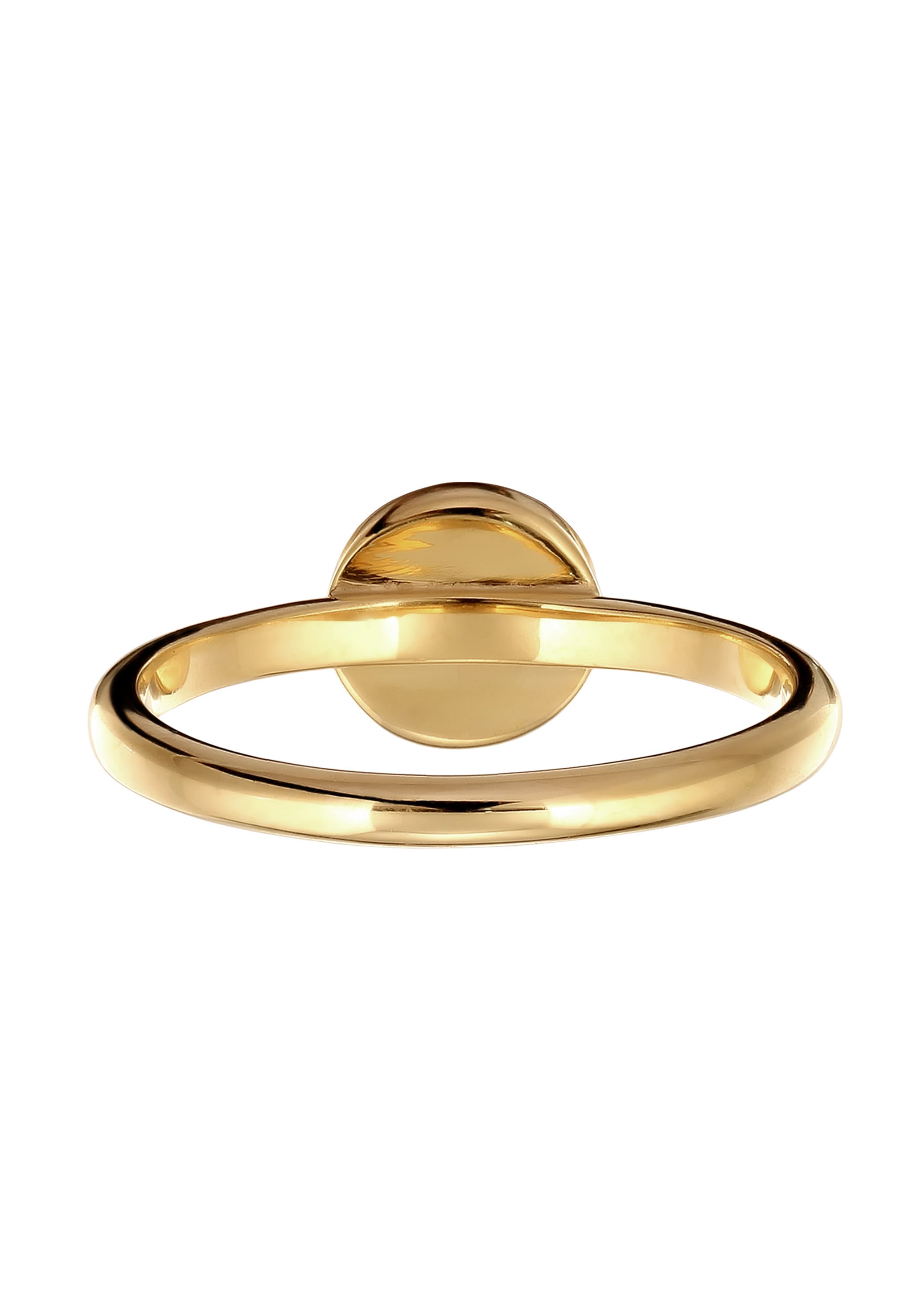 Elli Premium Silberring »Ring Stein Rund Feldspat Orange 925 Sterling Silvber Vergoldet«