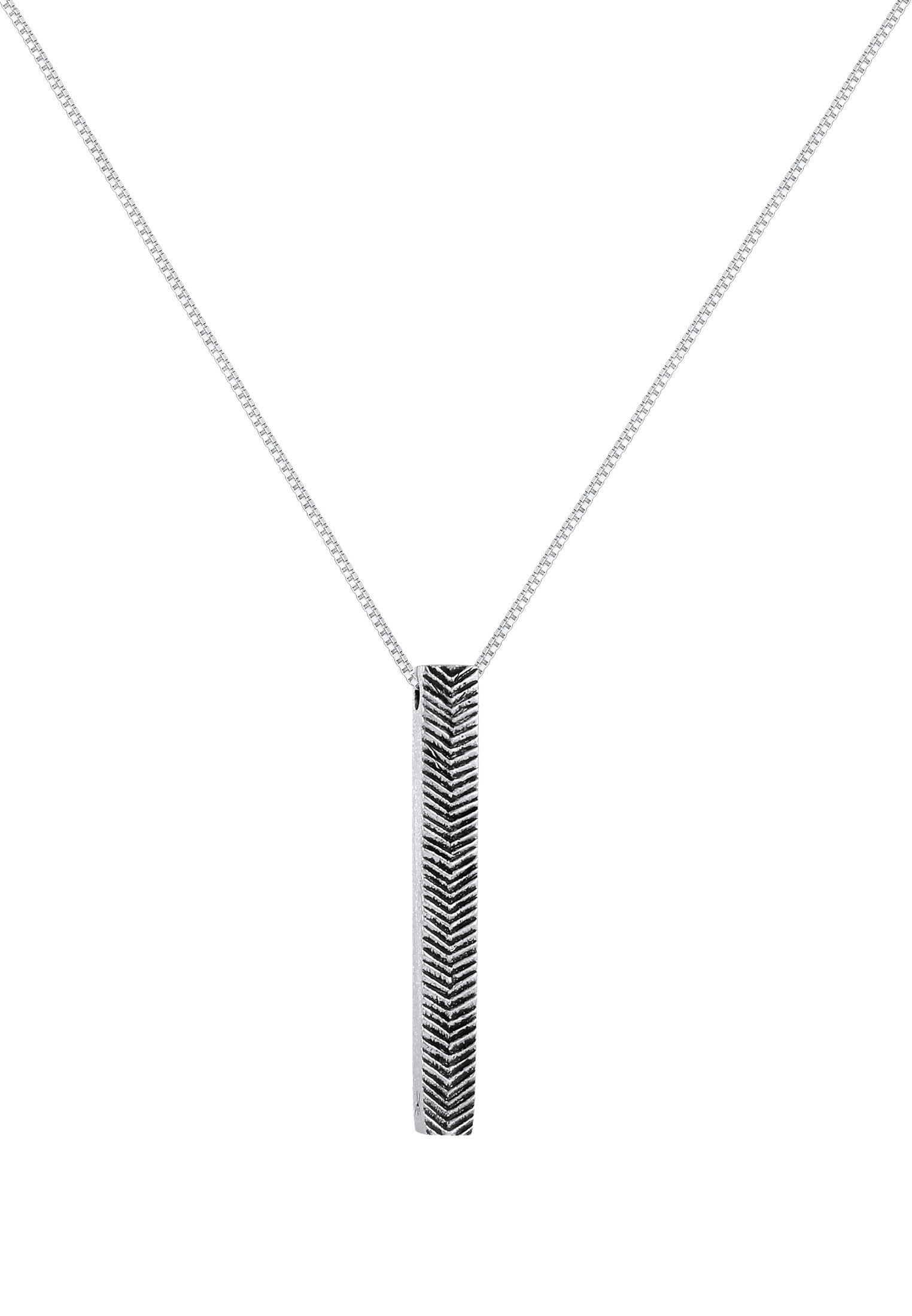 Kuzzoi Lange Kette »Halskette Herren Panzerkette Stab Barren 925 Silber«