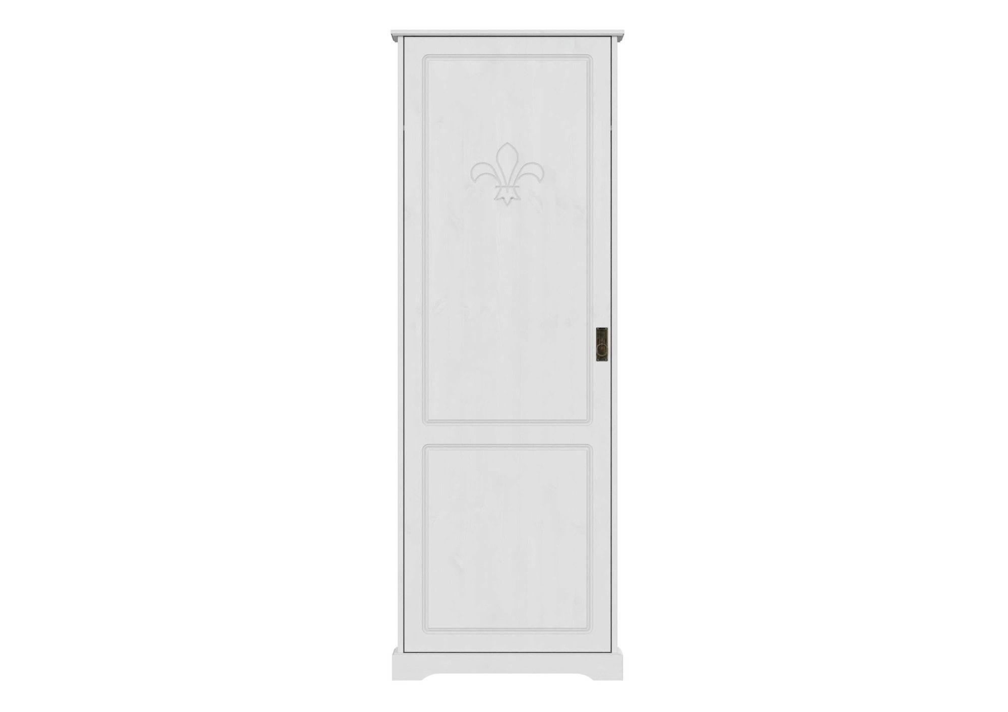Home affaire Garderobenschrank »Lille Mehrzweckschrank Breite/Höhe: 67/187 cm«, aus massiver Kiefer, mit schöner Lilien-Fräsung, Jugendstil-Griffe