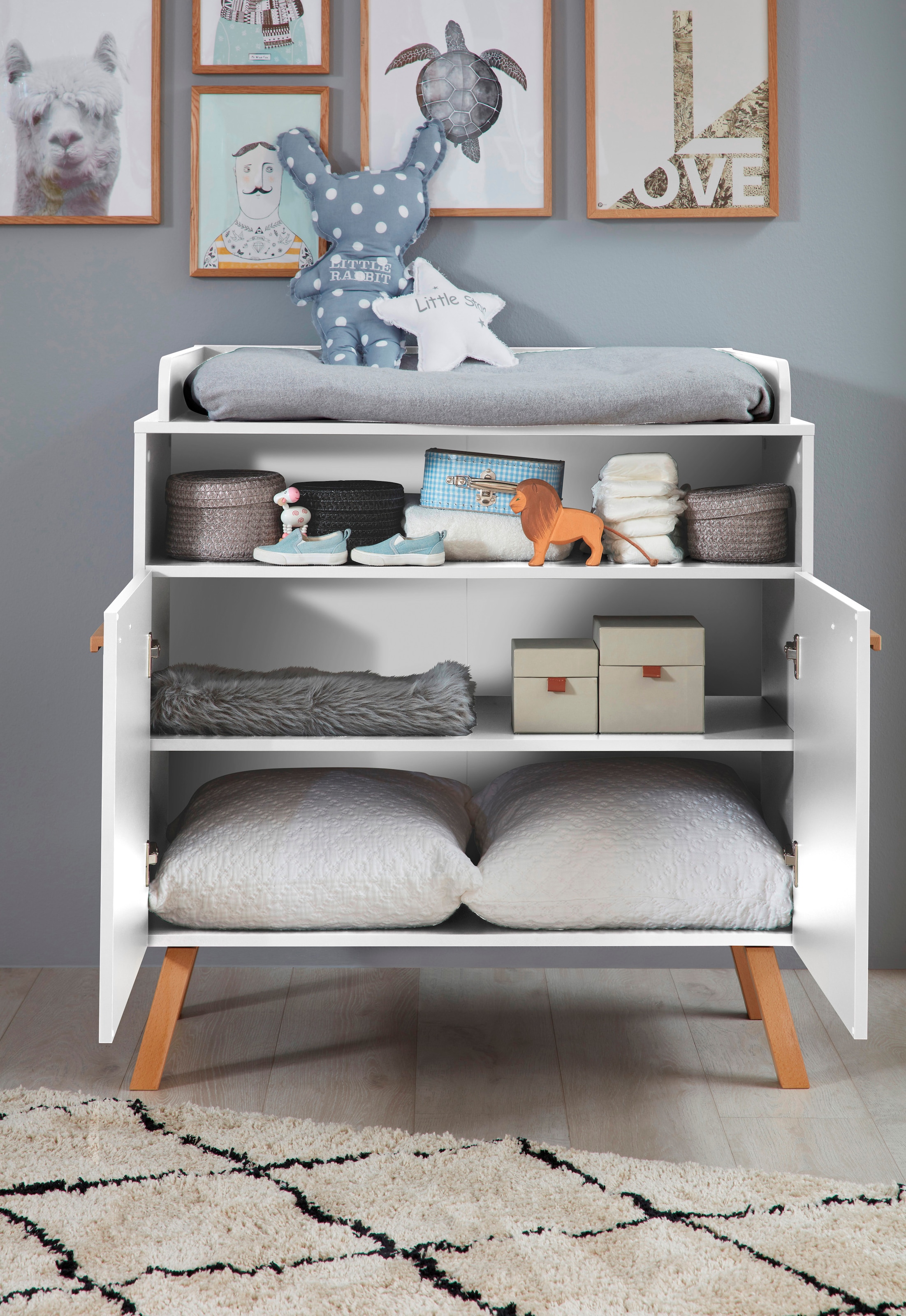 trendteam Babymöbel-Set »Mats«, (Set, 3 St., Bett, Wickelkommode, Schrank)