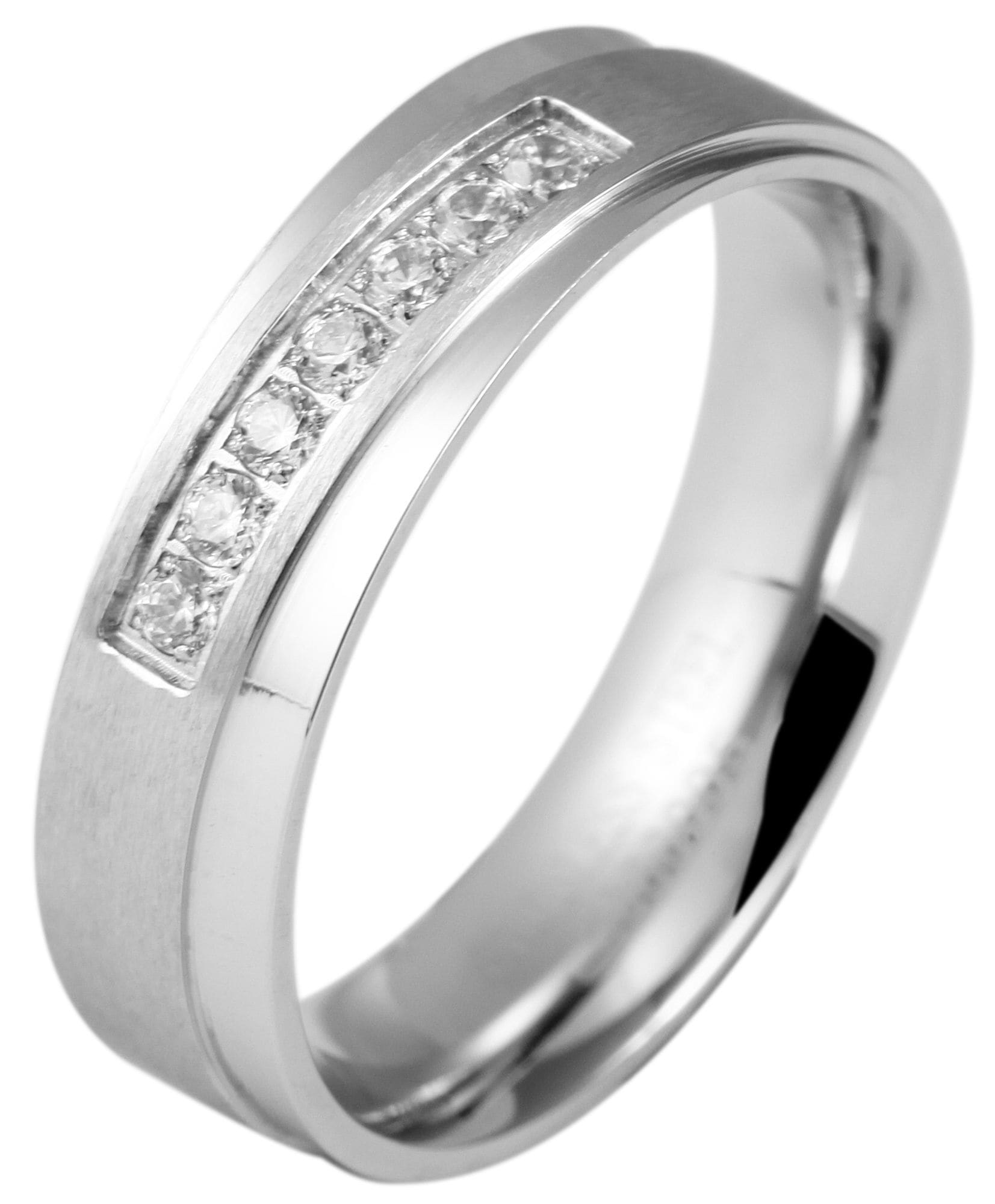 Adelia´s Fingerring »Damen Ring aus Edelstahl mit Strass Steinchen«