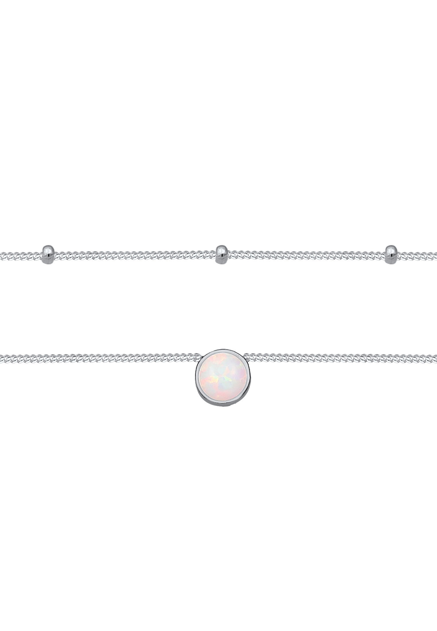 Elli Choker »Halskette Choker Layer Opal Kugelkette 925 Silber«