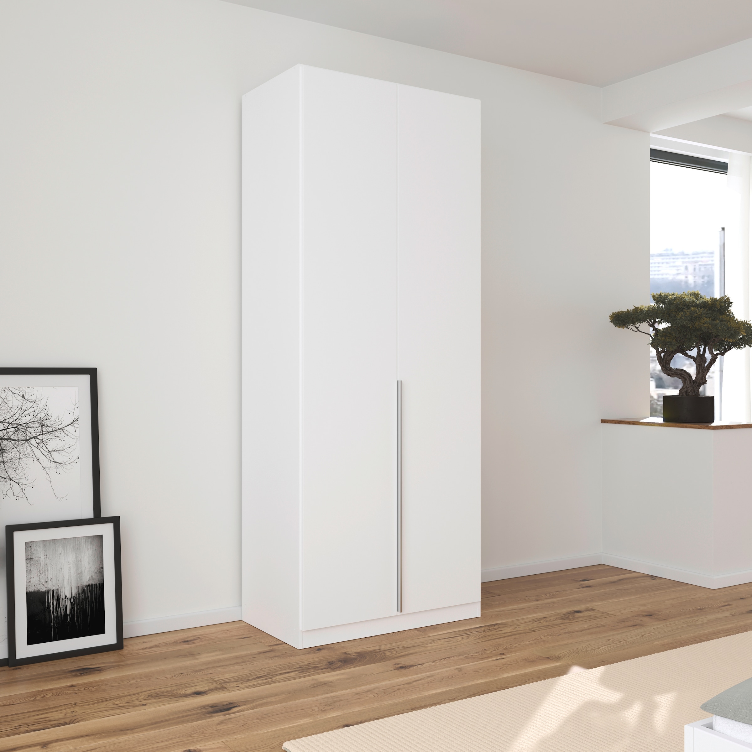 OTTO home Drehtürenschrank »Kleiderschrank Schrank Garderobe AGORDO  Schlafzimmer« in zwei Griff-Farben, Breiten 91-405 cm, Dekor- oder Hochglanzfront,  durchdachte Innenausstattung, in 8 Breiten und 2 Höhen MADE IN GERMANY