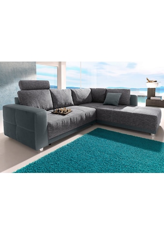 Places of Style Ecksofa, mit Bettfunktion, Bettkasten und Federkern, wahlweise mit 1...