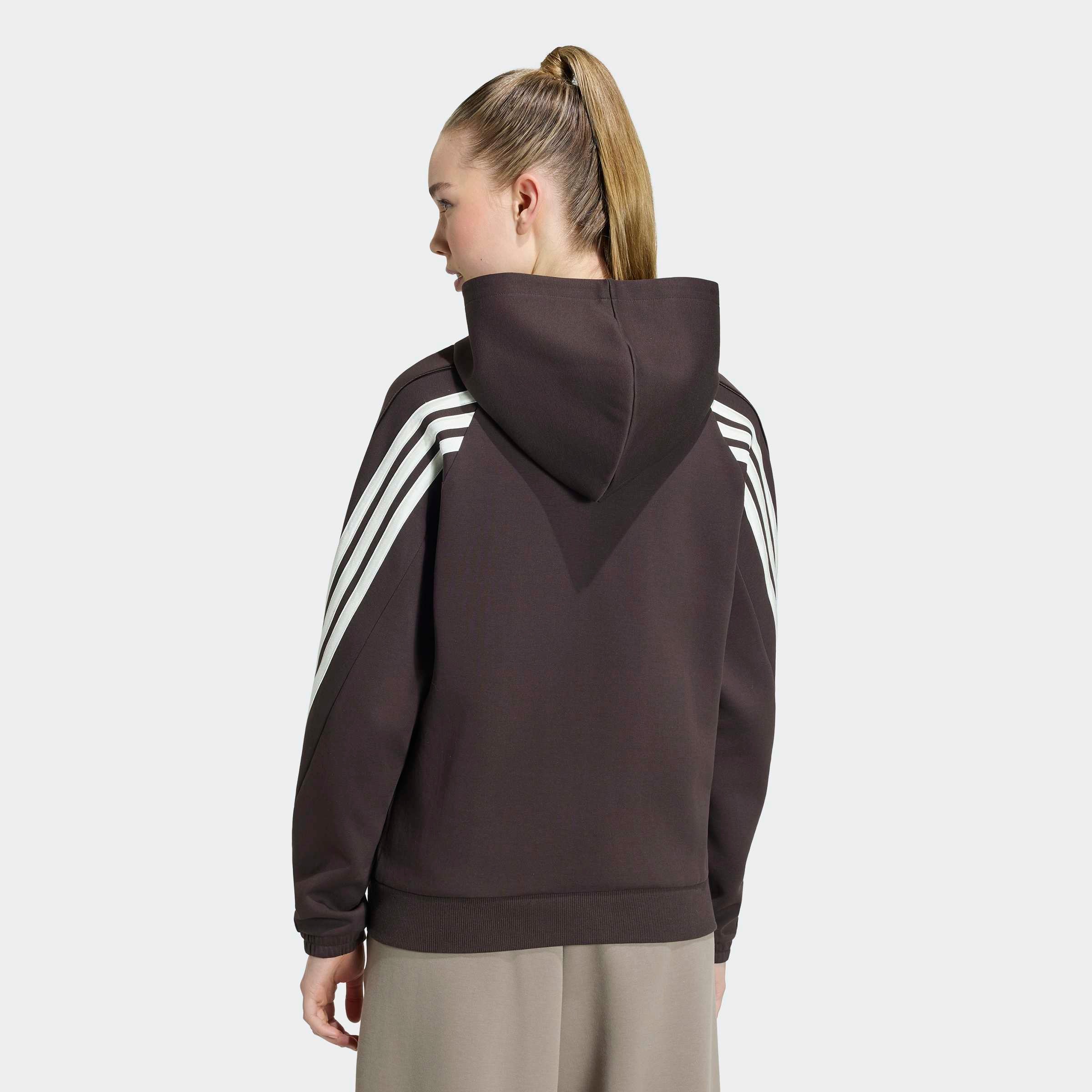 adidas Sportswear Kapuzensweatjacke »STADIUM 3-STREIFEN, DURCHGEHENDER REISSVERSCHLUSS« mit normaler Länge, aus Baumwolle und Polyester