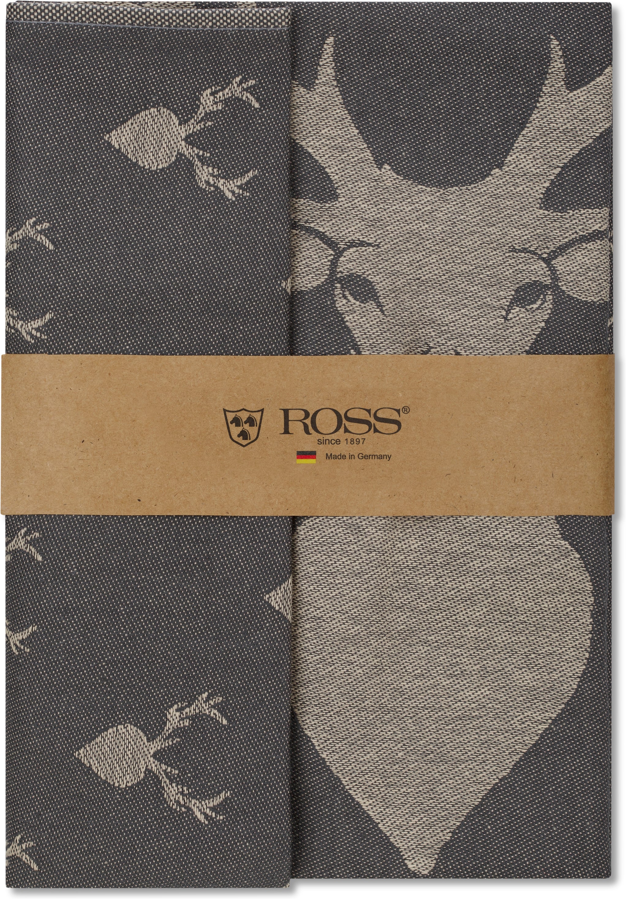 ROSS Geschirrtuch »2er-Set Hirsch + Hirsch, allover«