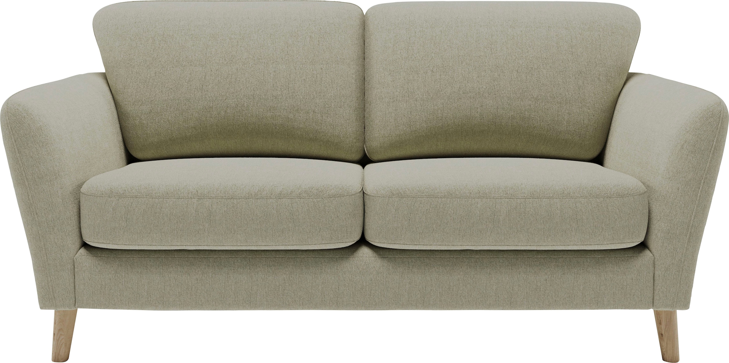 Home affaire 2-Sitzer »MARSEILLE Kompaktsofa 170 cm, Cord, Flachgewebe, Struktur, Webstoff«, Massivholzbeine Eiche, Landhausstil, Wellenunterfederung