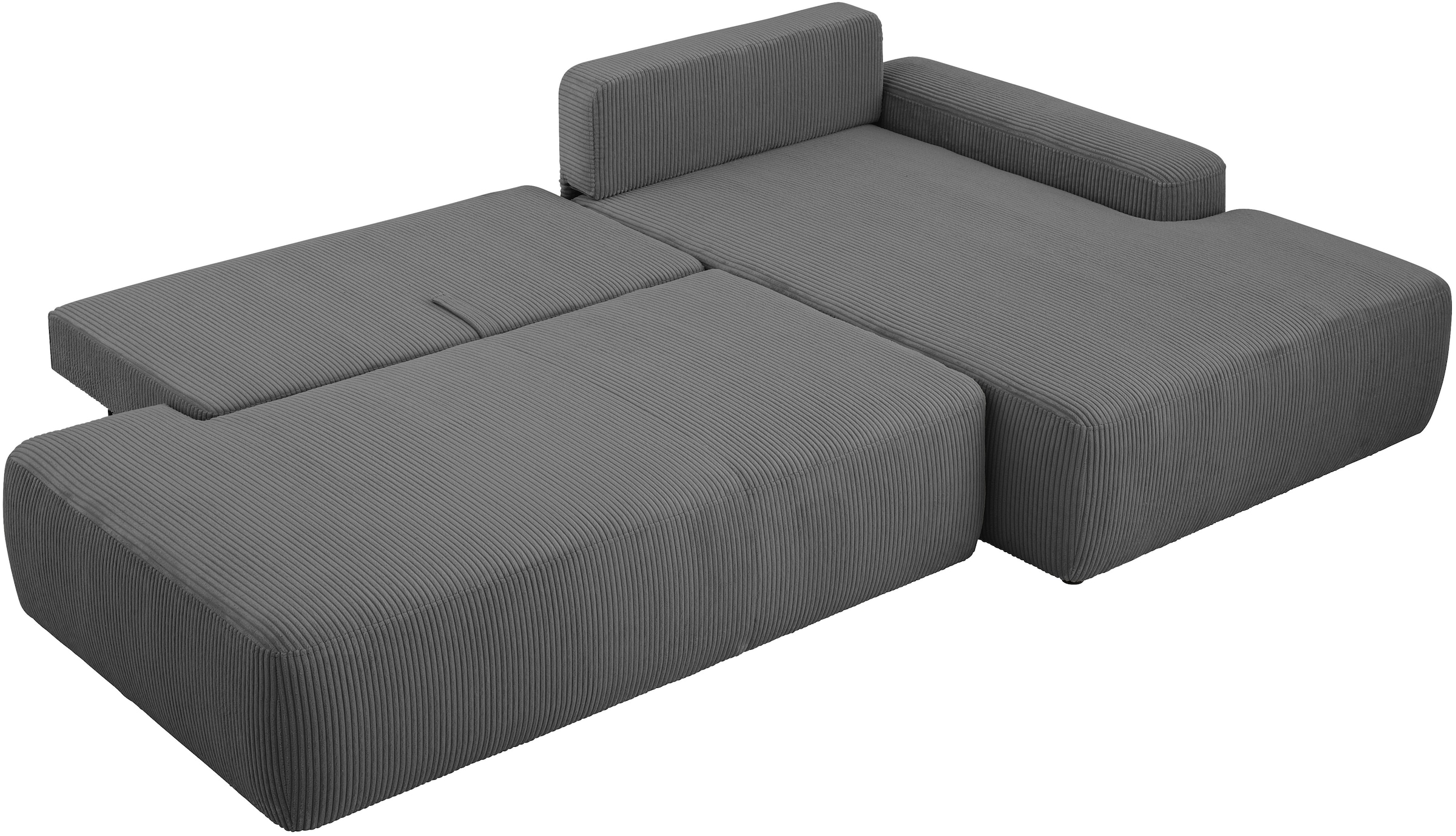 Home affaire Ecksofa »TORGE, Schlafsofa Cord, Samtvelours u. Strukur fein, Couch in L-Form« Schlaffunktion und Bettkasten, Liegefläche: 210x125 cm, neues Design