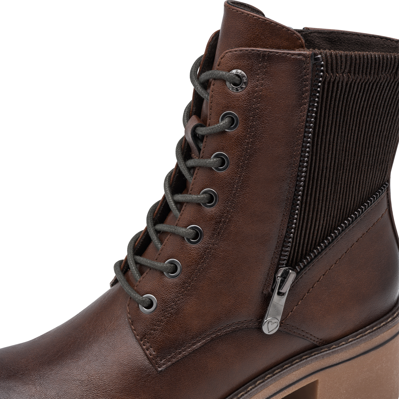 MARCO TOZZI Schnürstiefelette »LUTTER«  Blockabsatz, Ankle Boots mit Reißverschluss und Textil-Einsatz