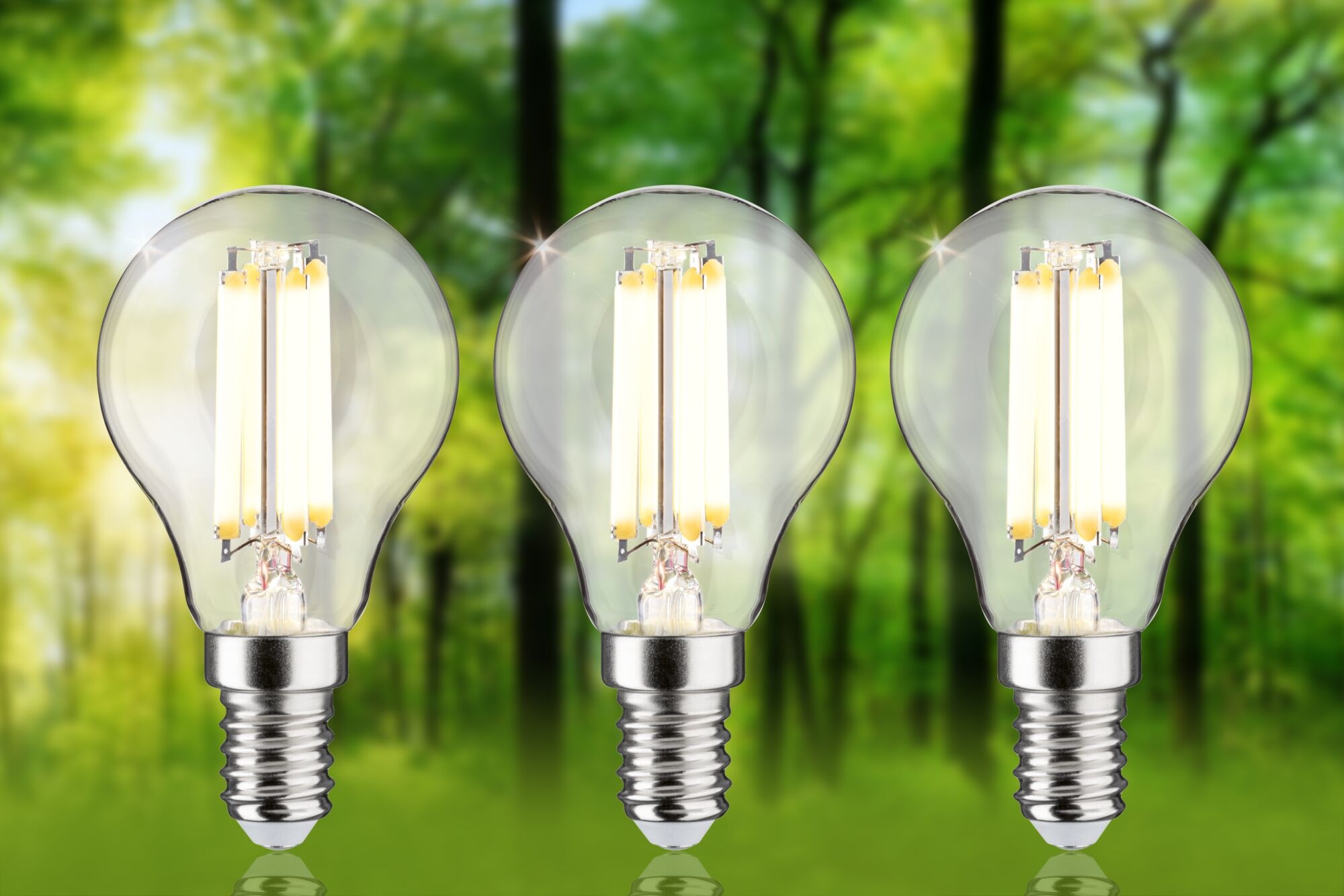 Paulmann LED-Leuchtmittel »Eco-Line Filament 230V LED Tropfen E14 3er-Pack 525lm 2,5W 3000K Klar« E14 3 Stk. Warmweiß