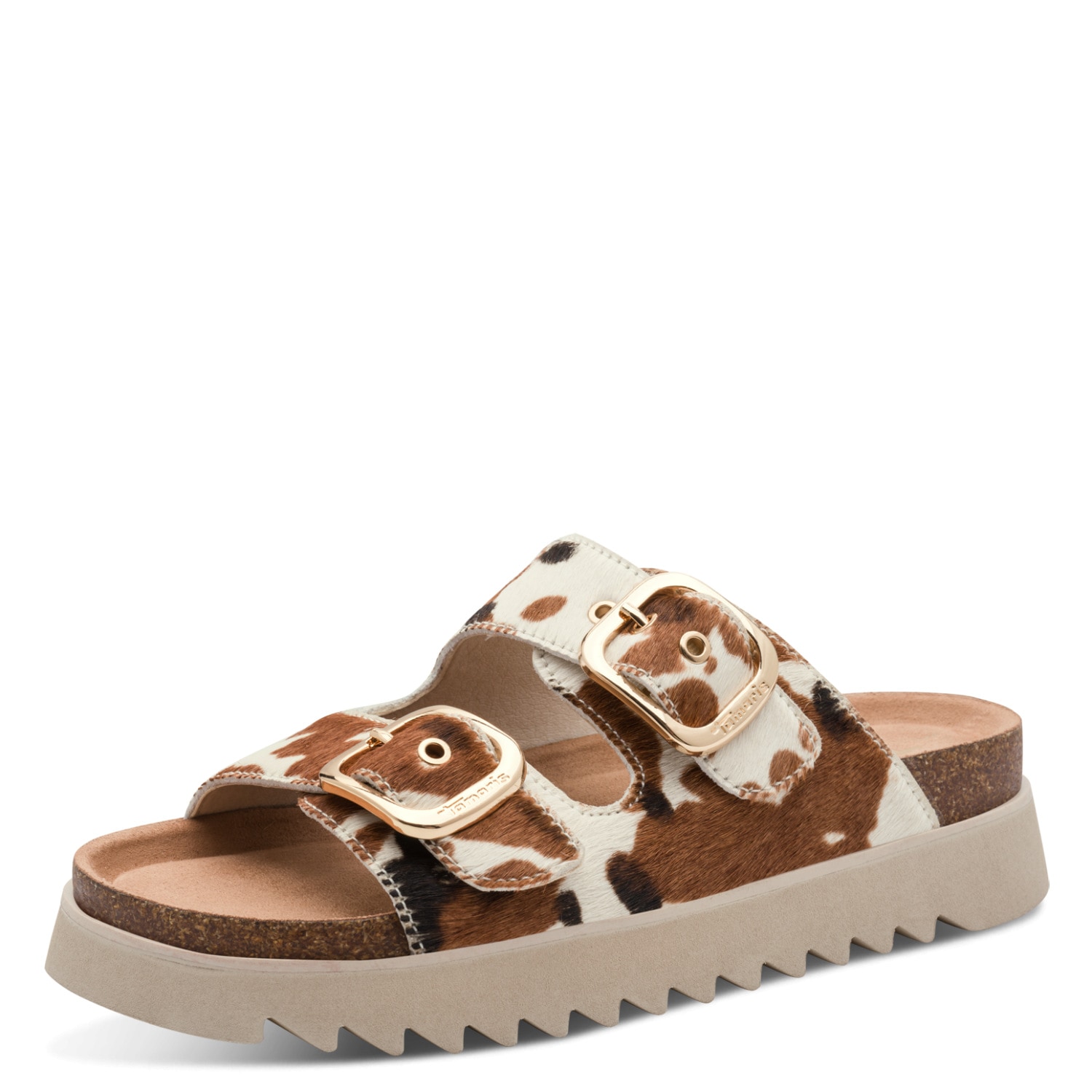 Tamaris Pantolette  Sommerschuh, Schlupfschuh mit angesagtem Kuhmuster