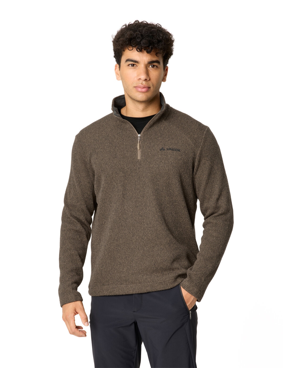 VAUDE Stehkragenpullover »MEN'S TESERO PULLOVER II« mit kurzem Reißverschluss, in Strickoptik, für kühle Tage