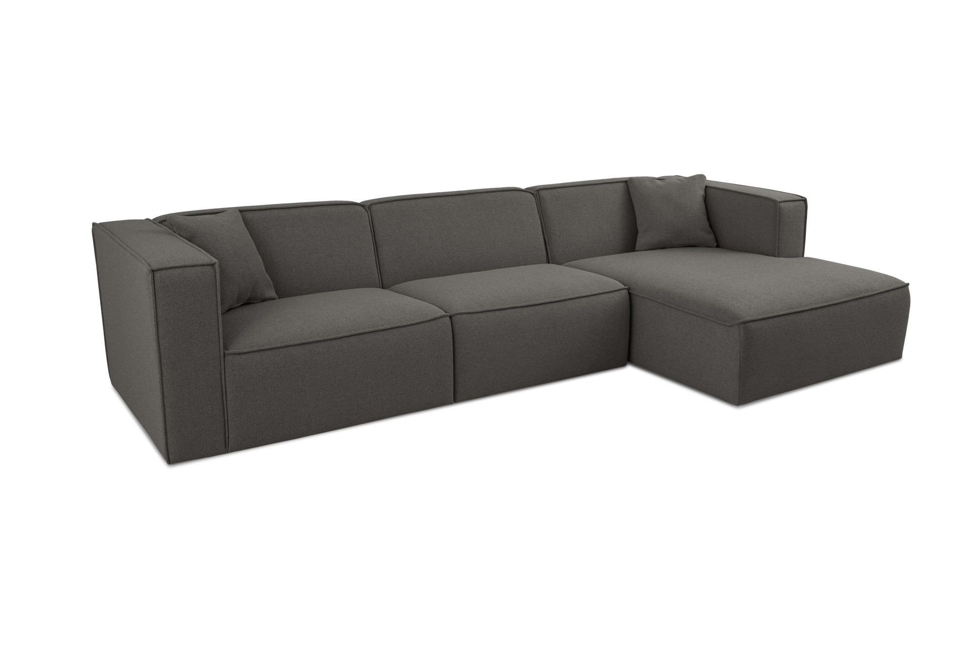 OTTO home Ecksofa »Tammie«, Breite 312 cm, Webstoff fein, bodentief, mit Wellenunterfederung