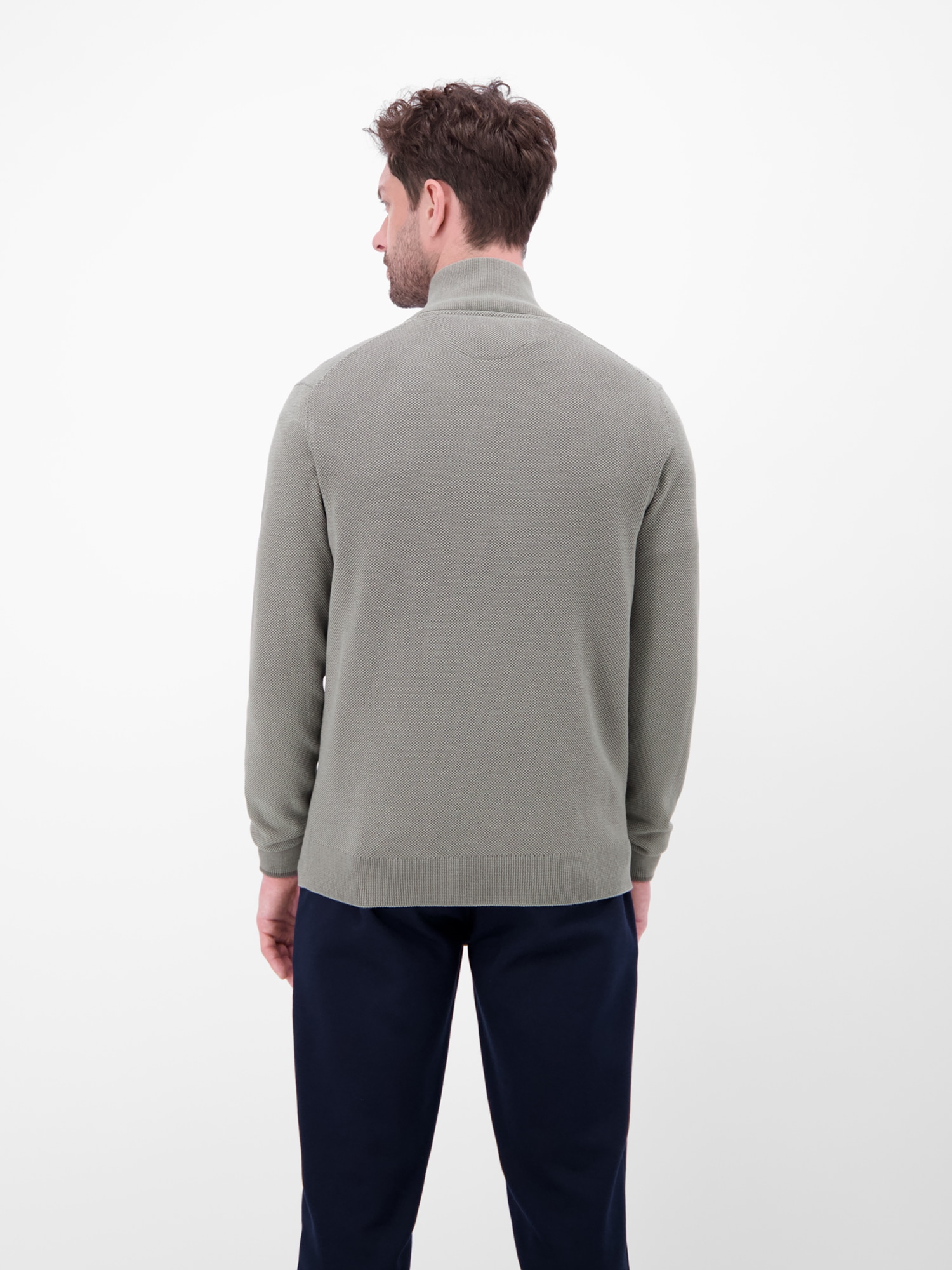 LERROS Strickjacke »LERROS Strickjacke mit Stehkragen in 2-Tone-Optik«