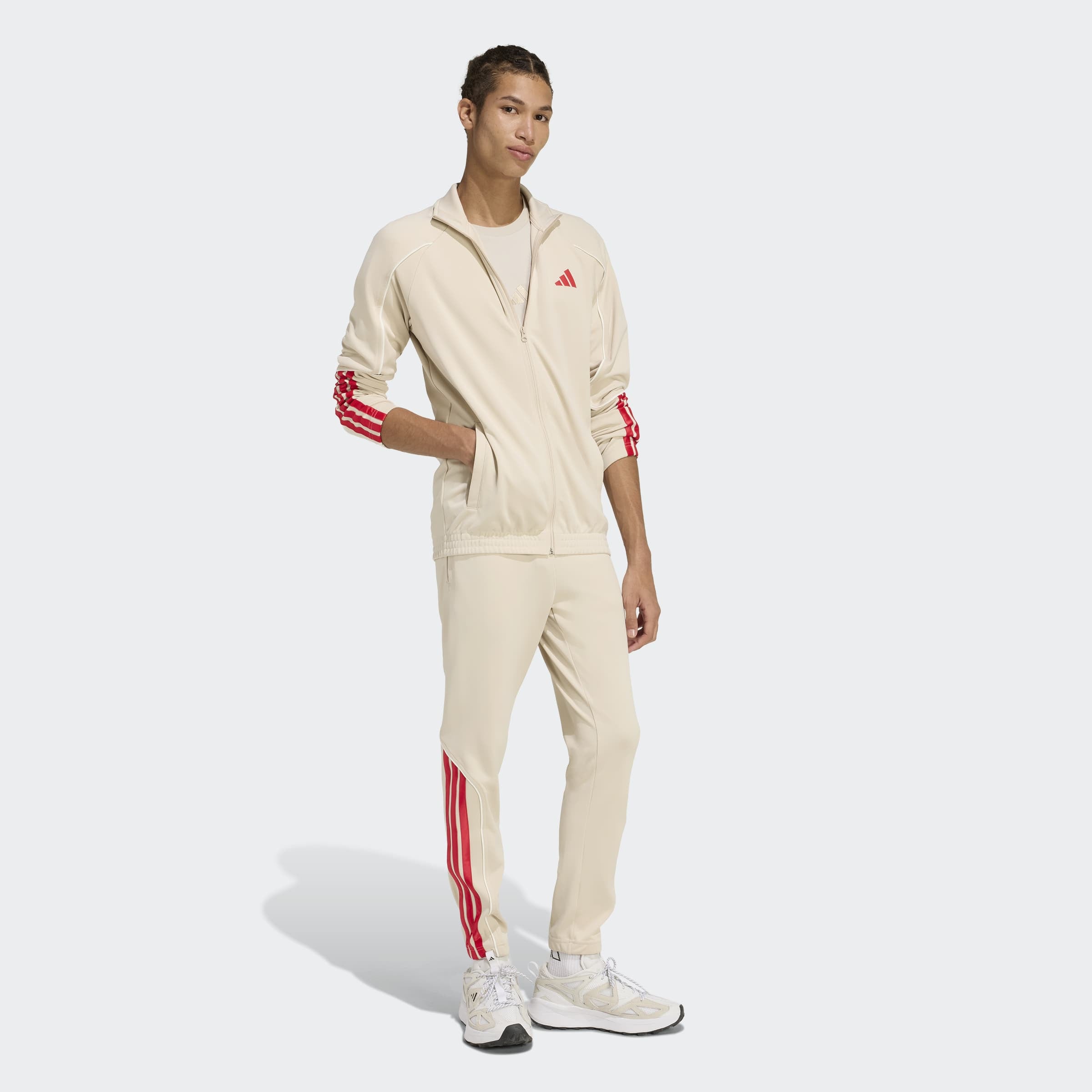 adidas Sportswear Trainingsanzug »M 3S STADIUM TS« 2 tlg. zweiteiliges Set aus Jacke und Hose, aus leichtem Polyester