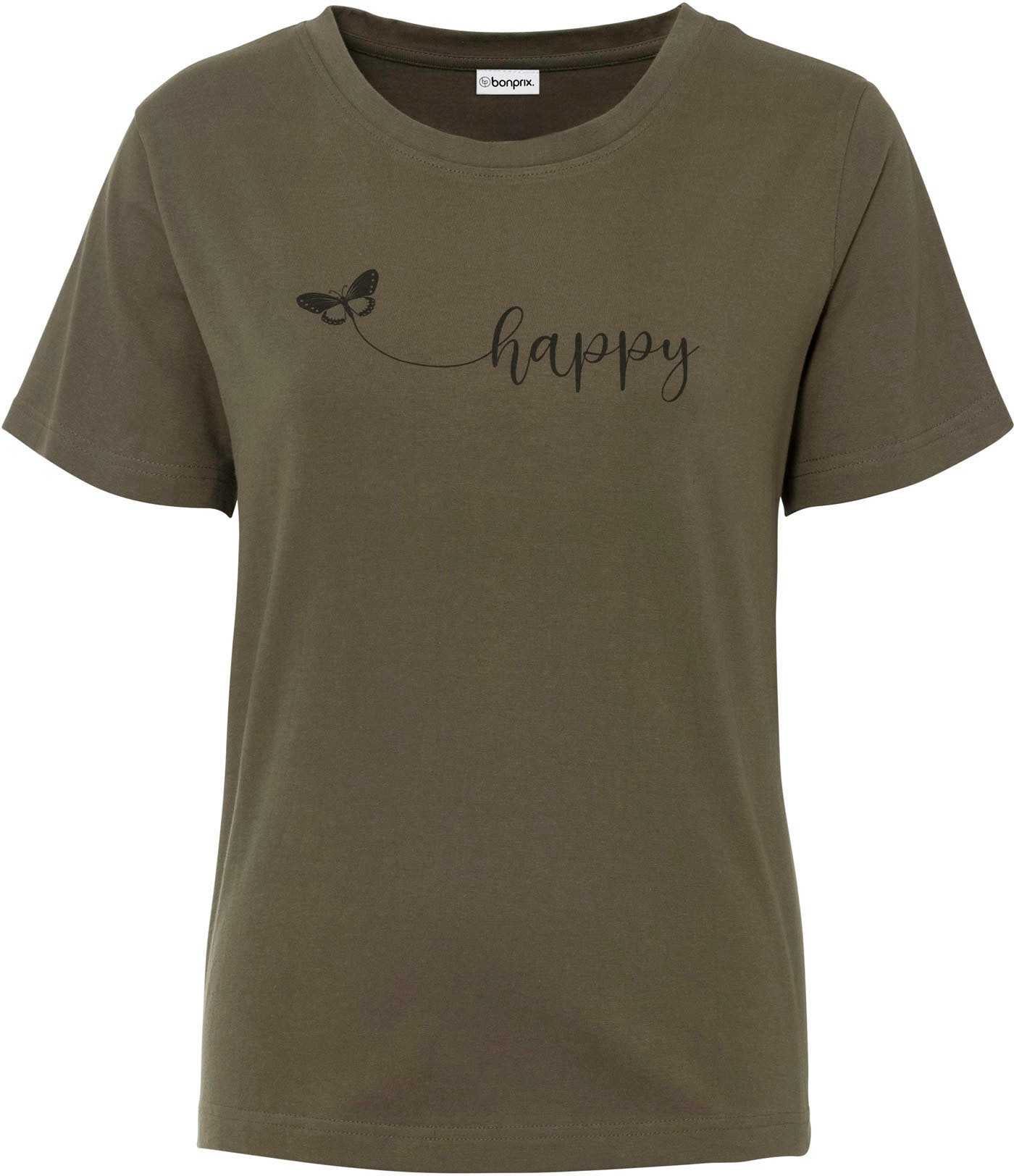 bonprix T-Shirt »T-Shirt aus reiner Baumwolle« bequeme Passform, Kurzarm, mit Rundhalsausschnitt