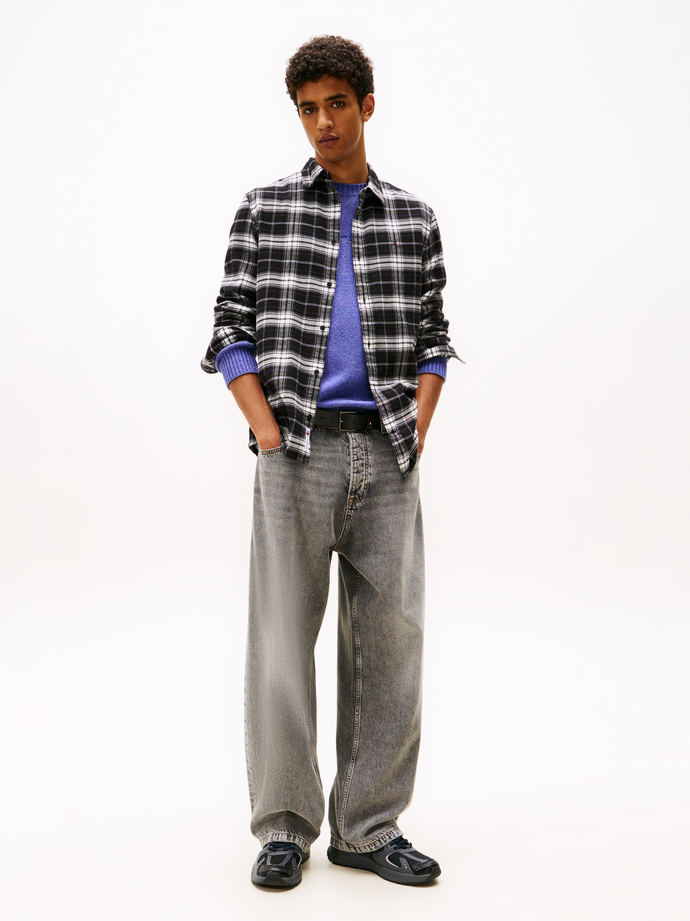 Tommy Jeans Flanellhemd »TJM REG FLANNEL CHECK SHIRT EXT« kariert, regular fit, Langarmhemd, Button-down-Kragen