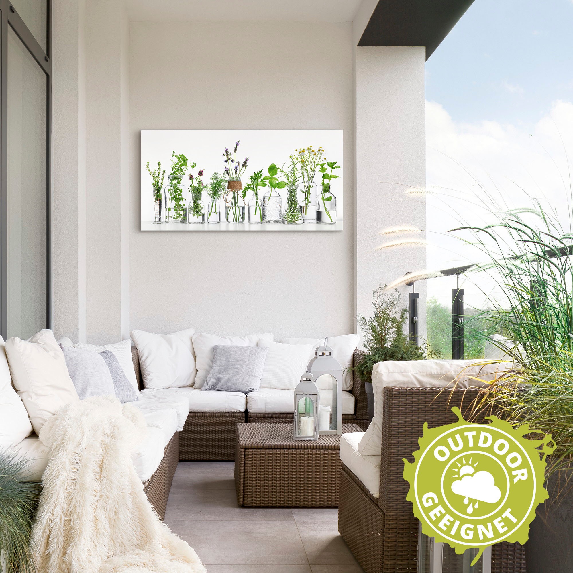 Artland Wandbild »Öle mit Kräutern«, Kräuterbilder, (1 St.), als Alubild, Outdoorbild, Leinwandbild, Poster, Wandaufkleber