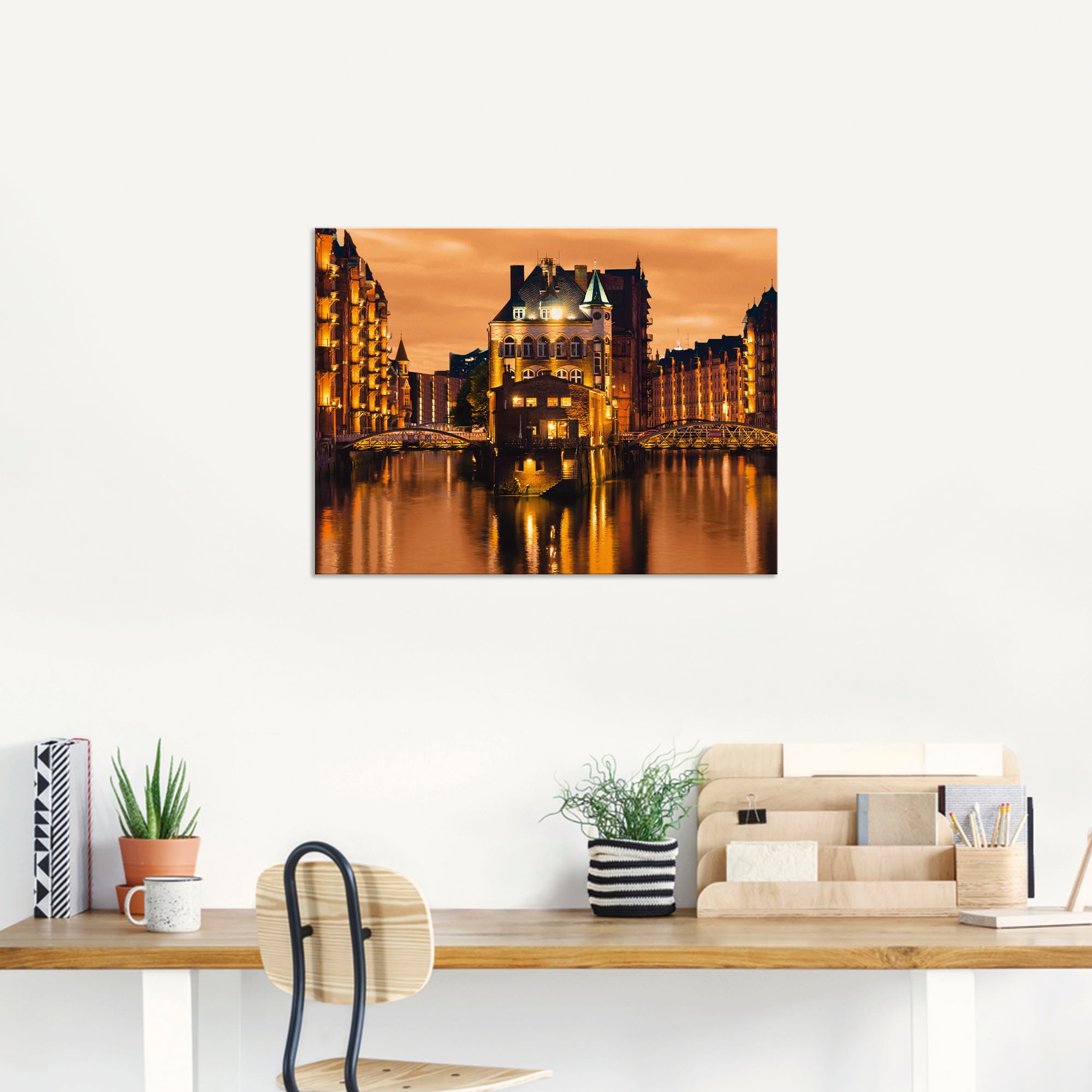 Artland Wandbild »Speicherstadt in Hamburg« Deutschland 1 Stk. tlg. als Alubild, Leinwandbild in verschied. Größen