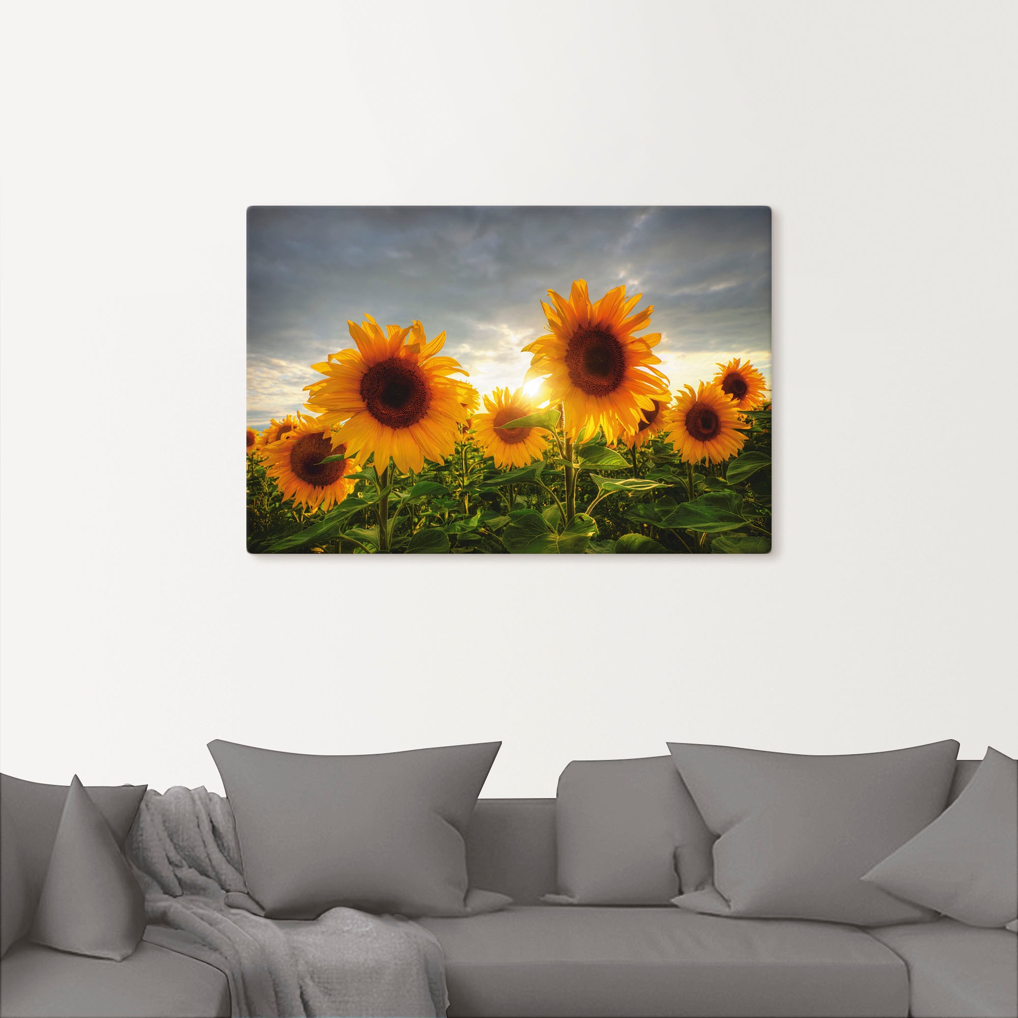 Artland Leinwandbild »Sonnenblumen II« Blumen 1 Stk. tlg. auf Holzrahmen gespannt