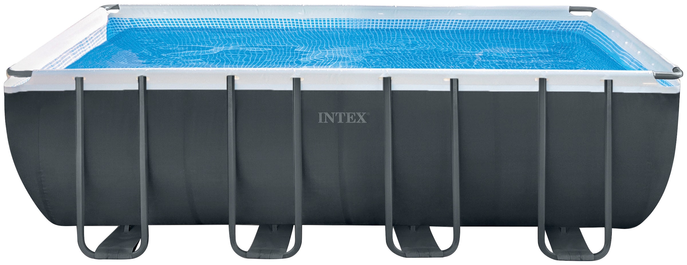 Intex Rechteckpool »»Framepool«549x274x132 cm«, (Set), inkl. Luftmatratze Rainbow Seashell Float