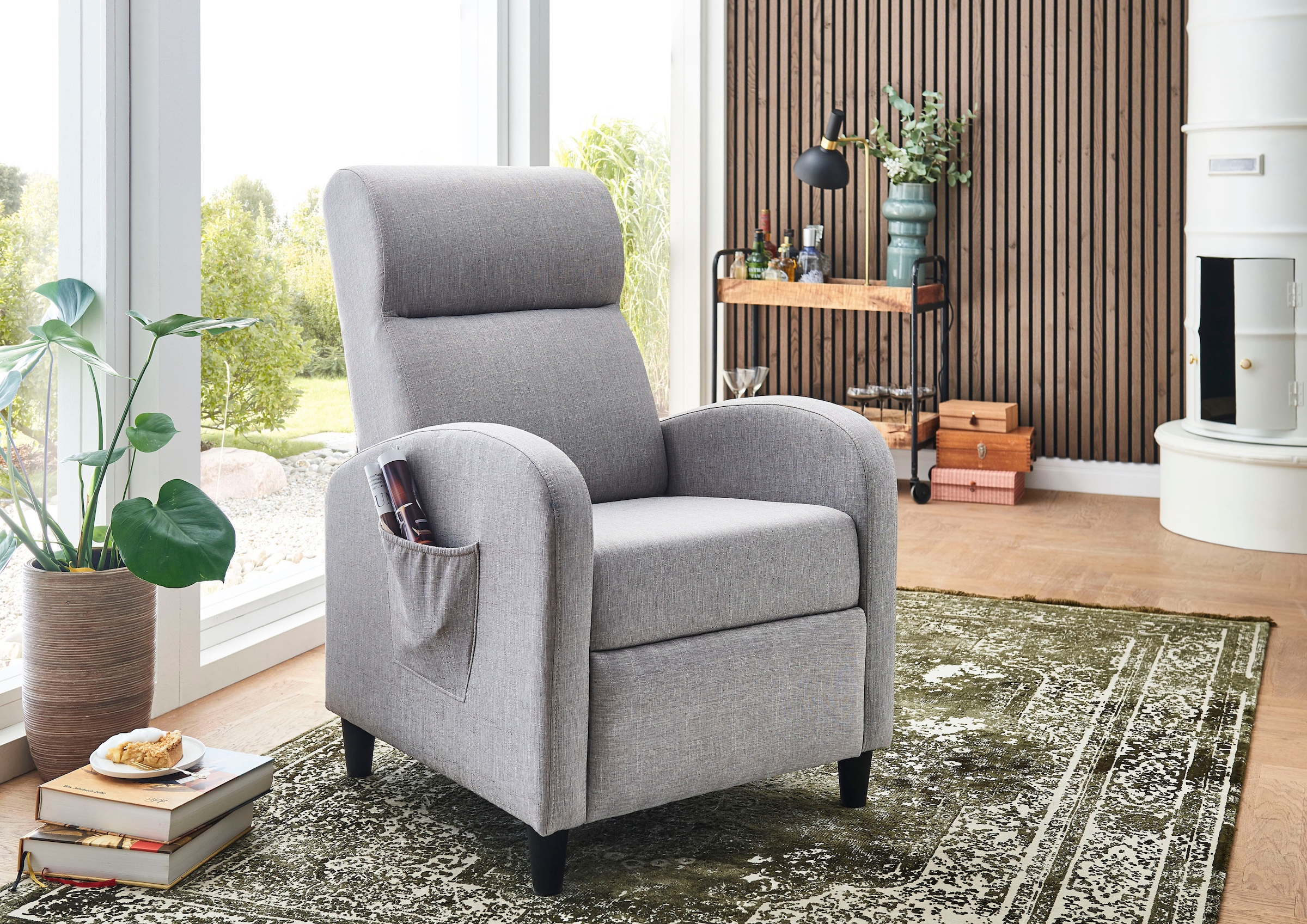 ATLANTIC home collection Relaxsessel »Tom«, mit Relaxfunktion, inklusive seitlicher Tasche, TV-Sessel mit Funktion