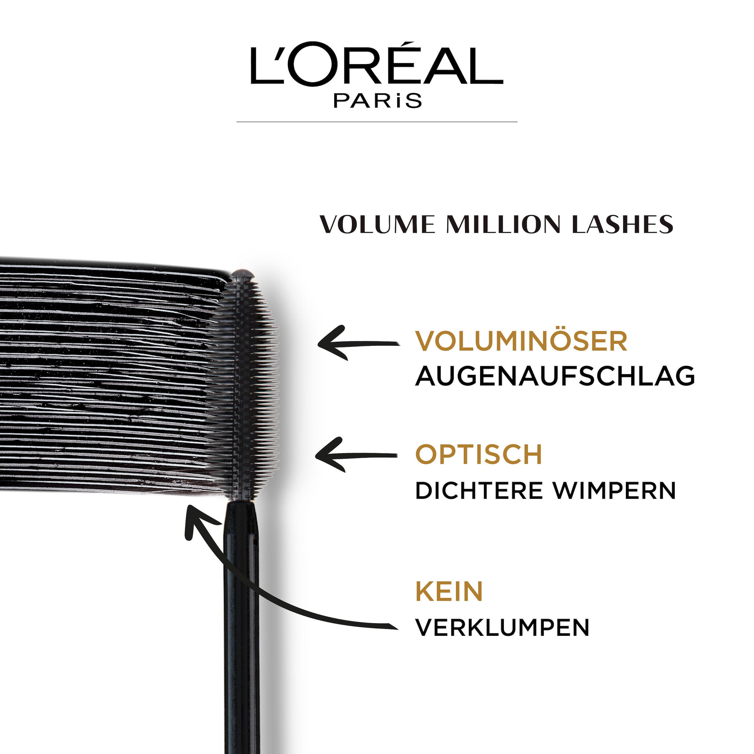 L'ORÉAL PARIS Mascara »VOLUME MILLION LASHES MASCARA« mit ultra-präziser Bürste