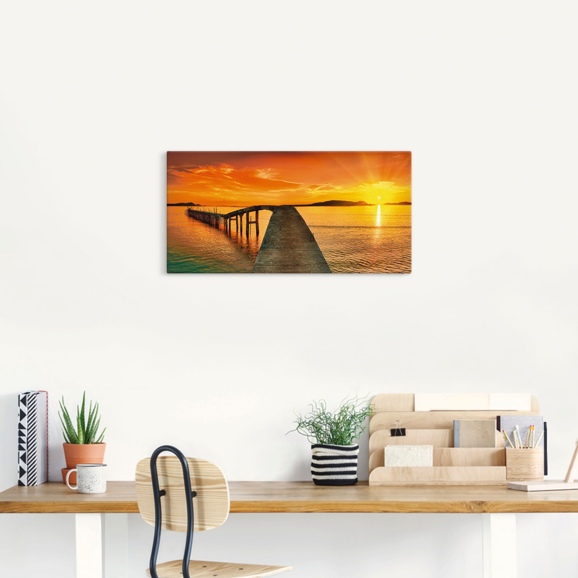 Artland Wandbild »Sonnenaufgang über dem Meer«, Gewässer, (1 St.), als Alubild, Outdoorbild, Leinwandbild in verschied. Größen