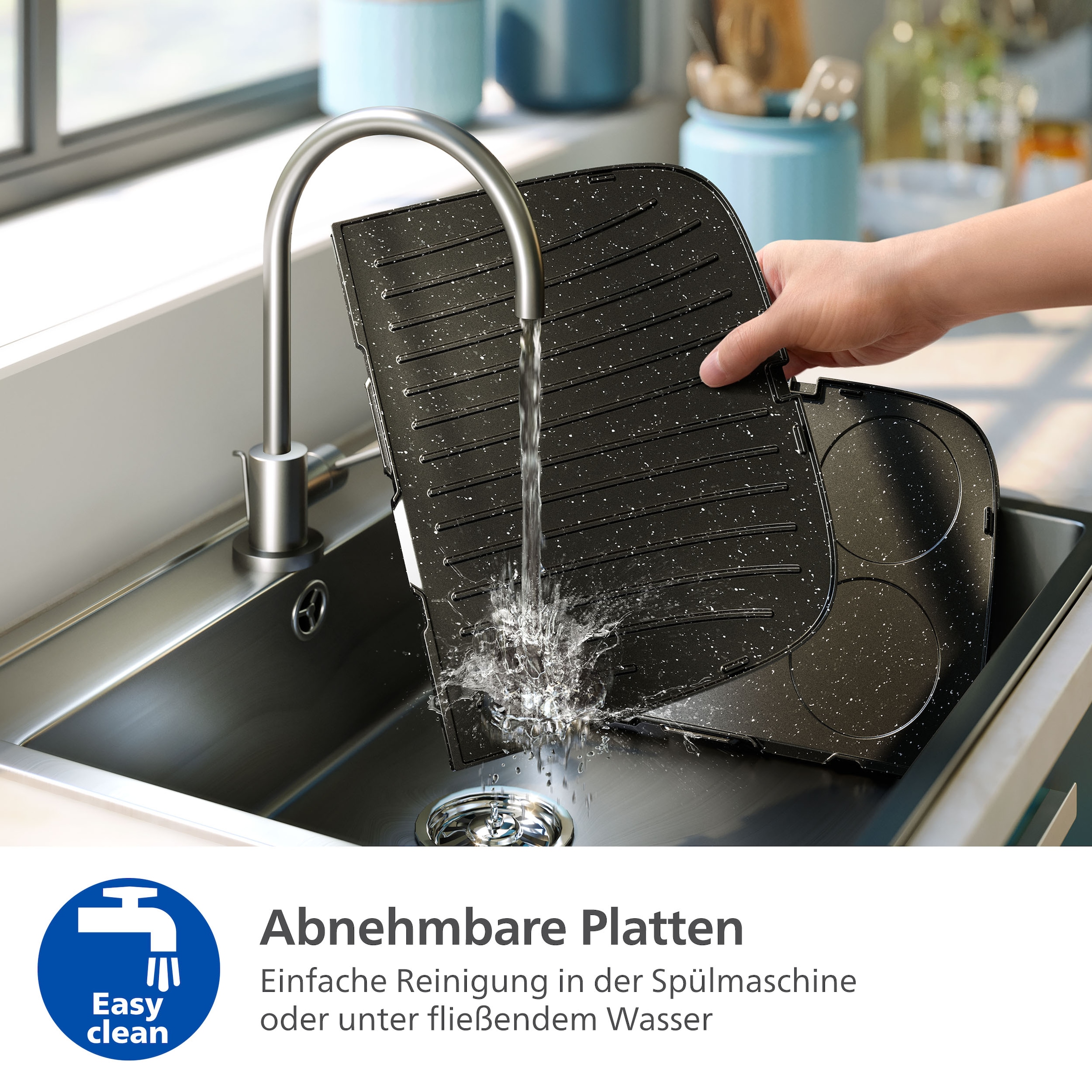 Philips Tischgrill »HD6222/90 5000 Series, 2 Heizzonen, wendbare Platten«, 2400 W, mit einstellbarer Temperatur u. Grillfläche von 1400 cm²