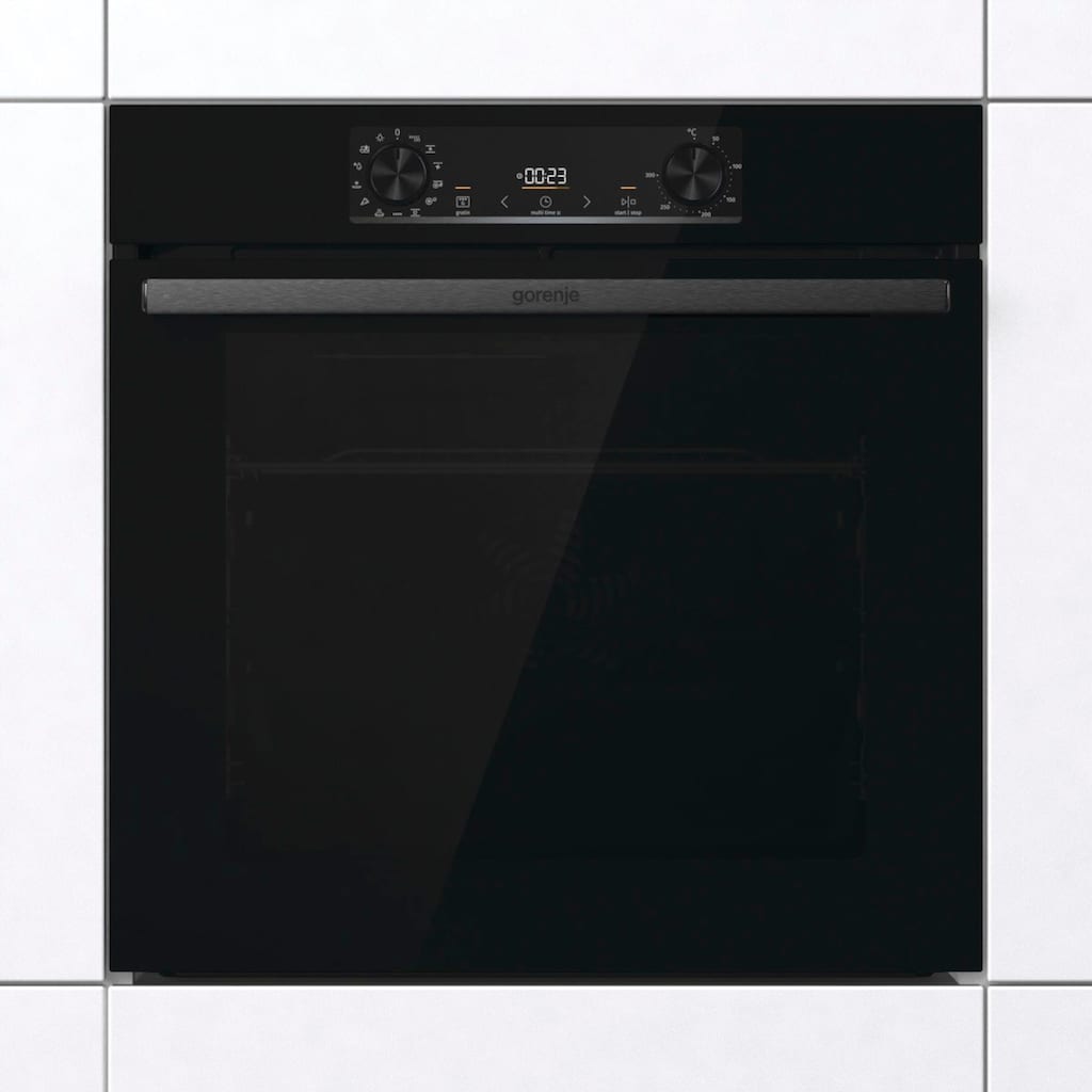 GORENJE Einbaubackofen »BOS6737E09BGOT«, BOS6737E09BGOT, mit 2-fach-Teleskopauszug, Aqua-Reinigungsfunktion