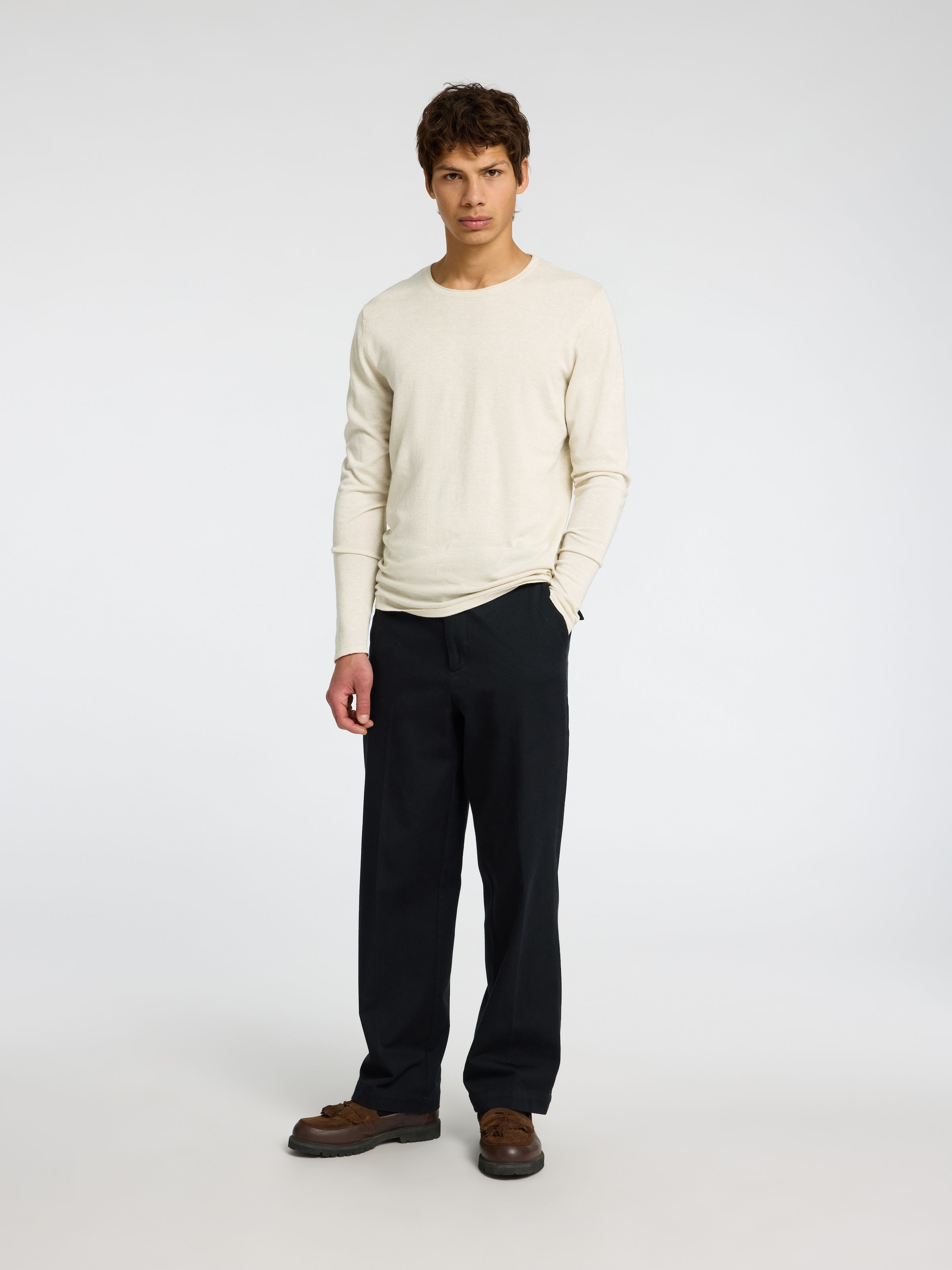 SELECTED HOMME Rundhalspullover »SLHROME LS KNIT CREW NECK NOOS«