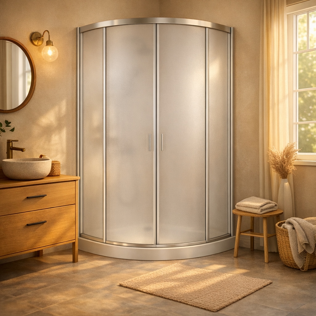welltime Runddusche »Summer« Hohe 190 cm, 6mm ESG, Easy Clean, verbessertes Rollensystem